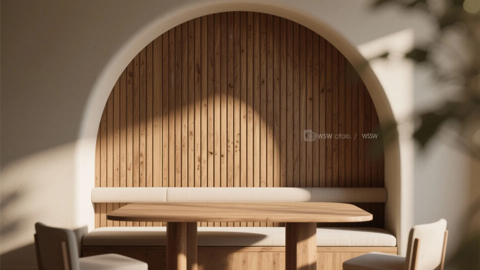 Material-Focused Arch Feature Wall