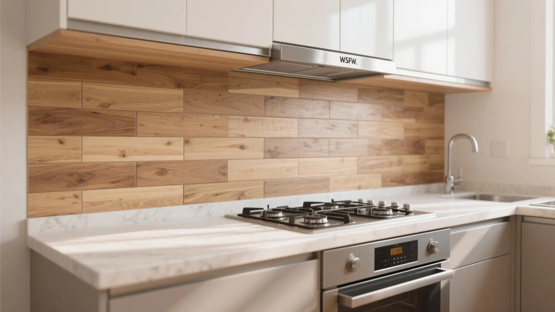 Moisture-smart planks as a backsplash alternative