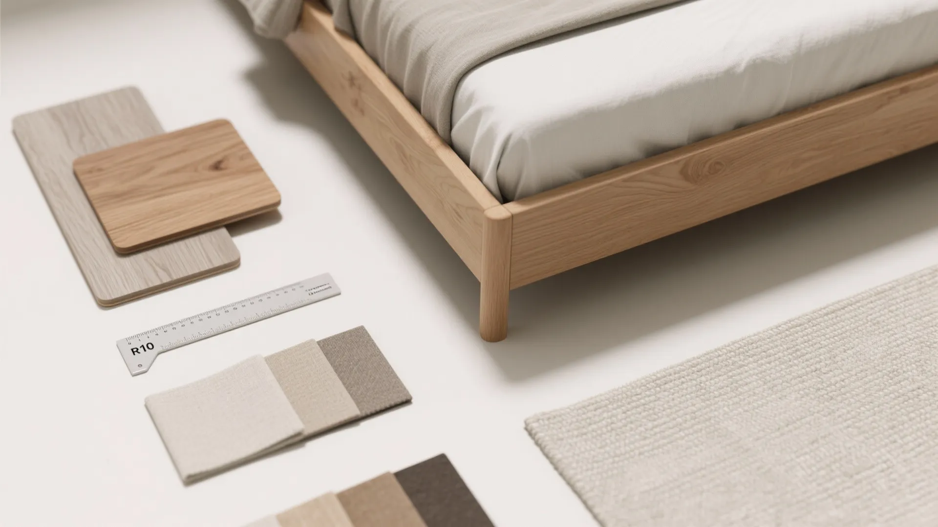 Minimalist wood bases with rounded corners