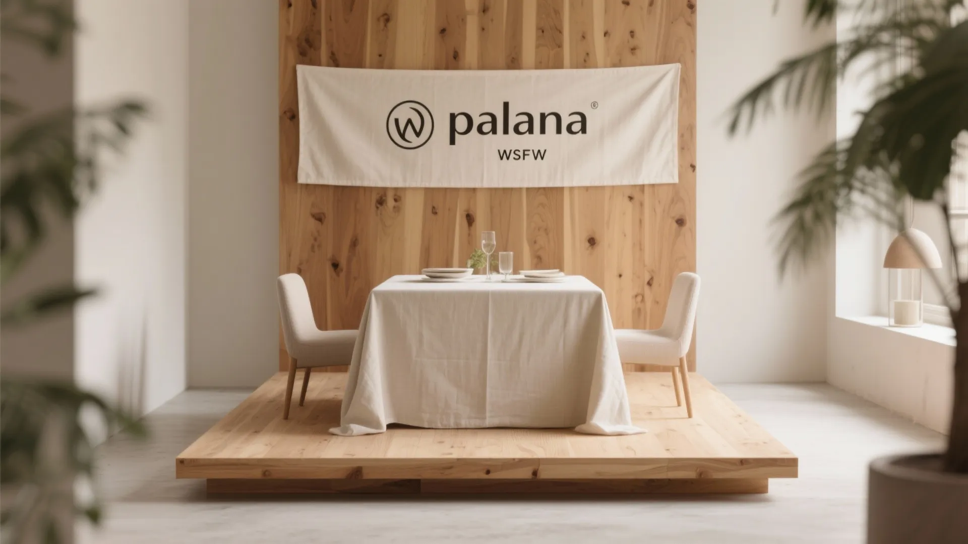 Wood Accent Base & Minimal Name Banner