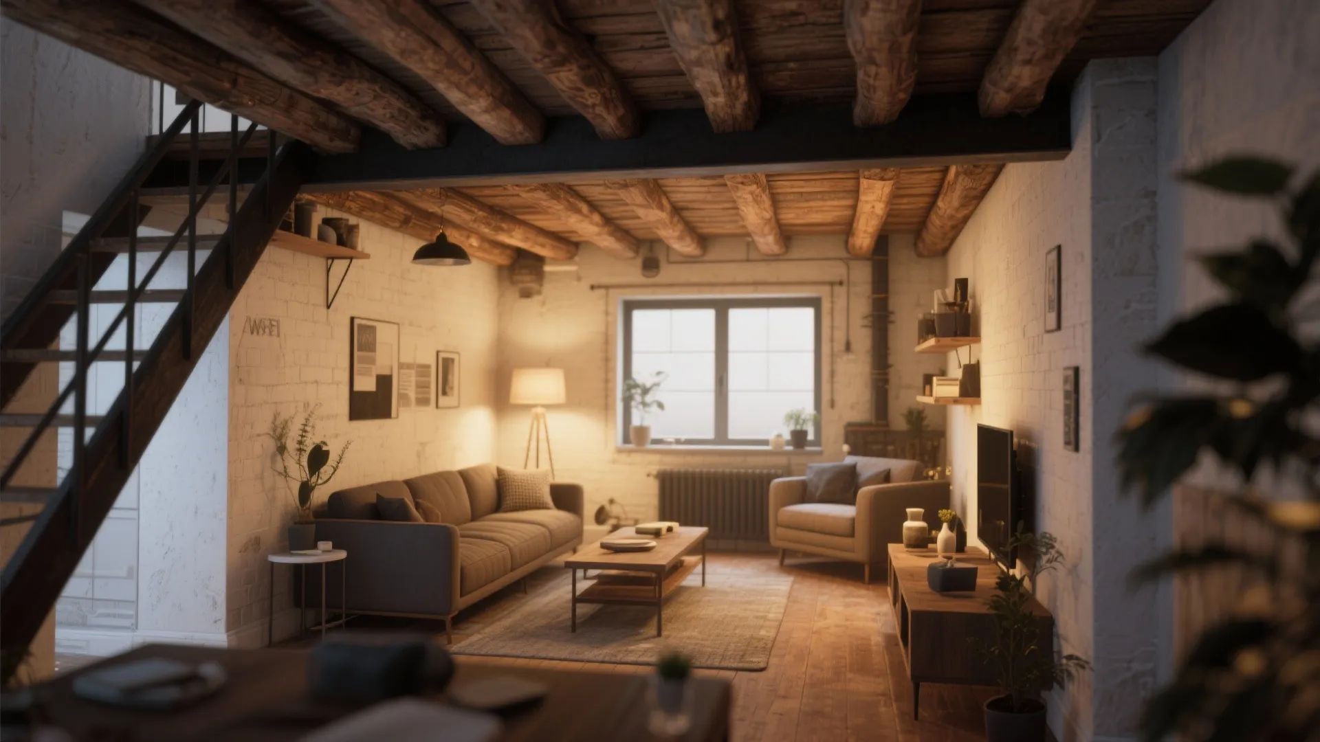 Exposed Wood Beam Accents