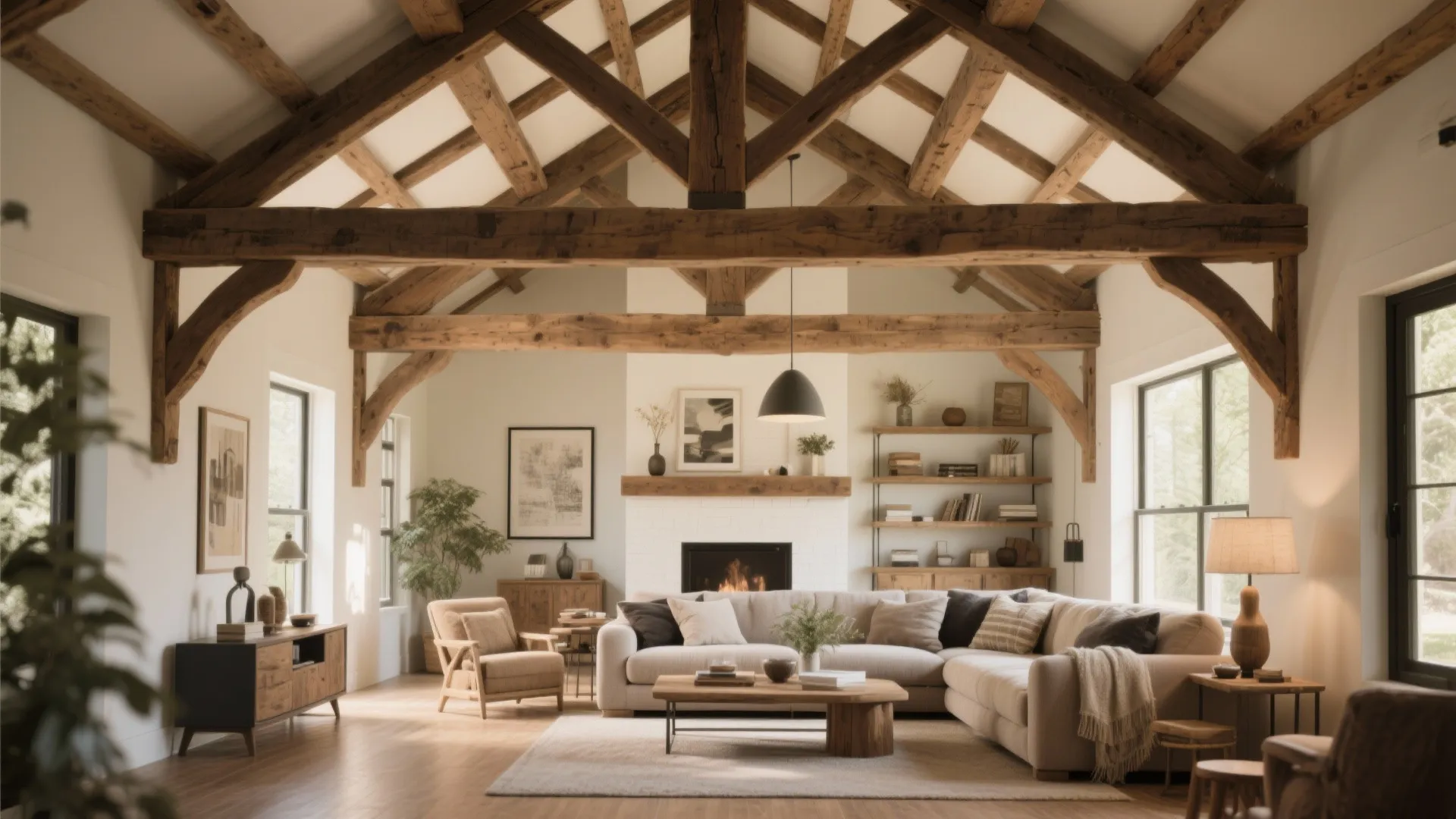 5. Wood Beams for Warmth