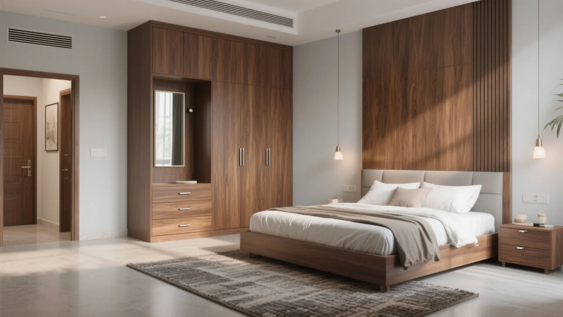 Warm Wood Elements and Built-Ins for Calmer Bedrooms