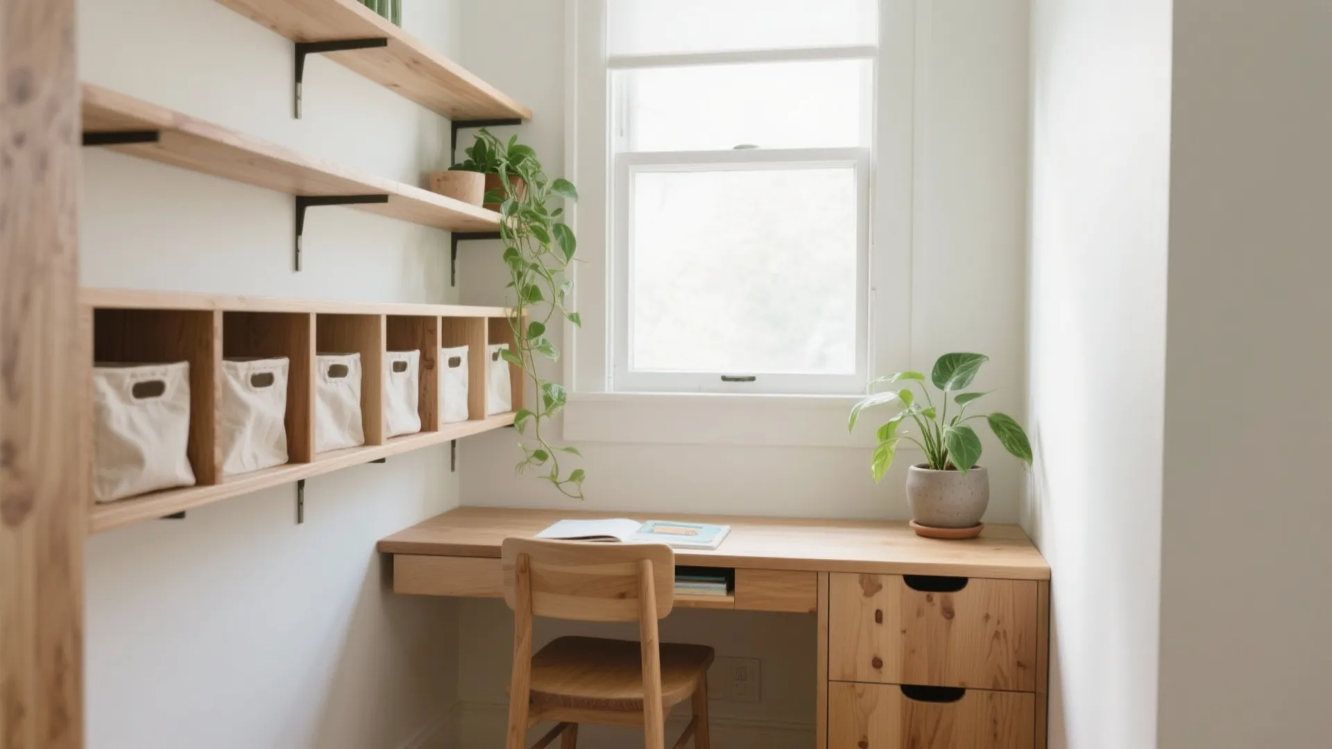 Warm Wood + Biophilic Micro-Zones