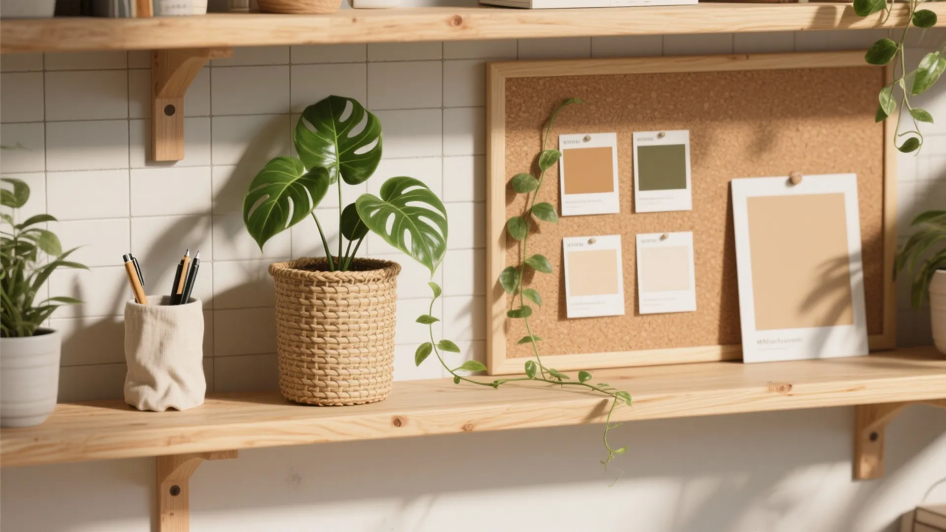 Warm wood and biophilic touches