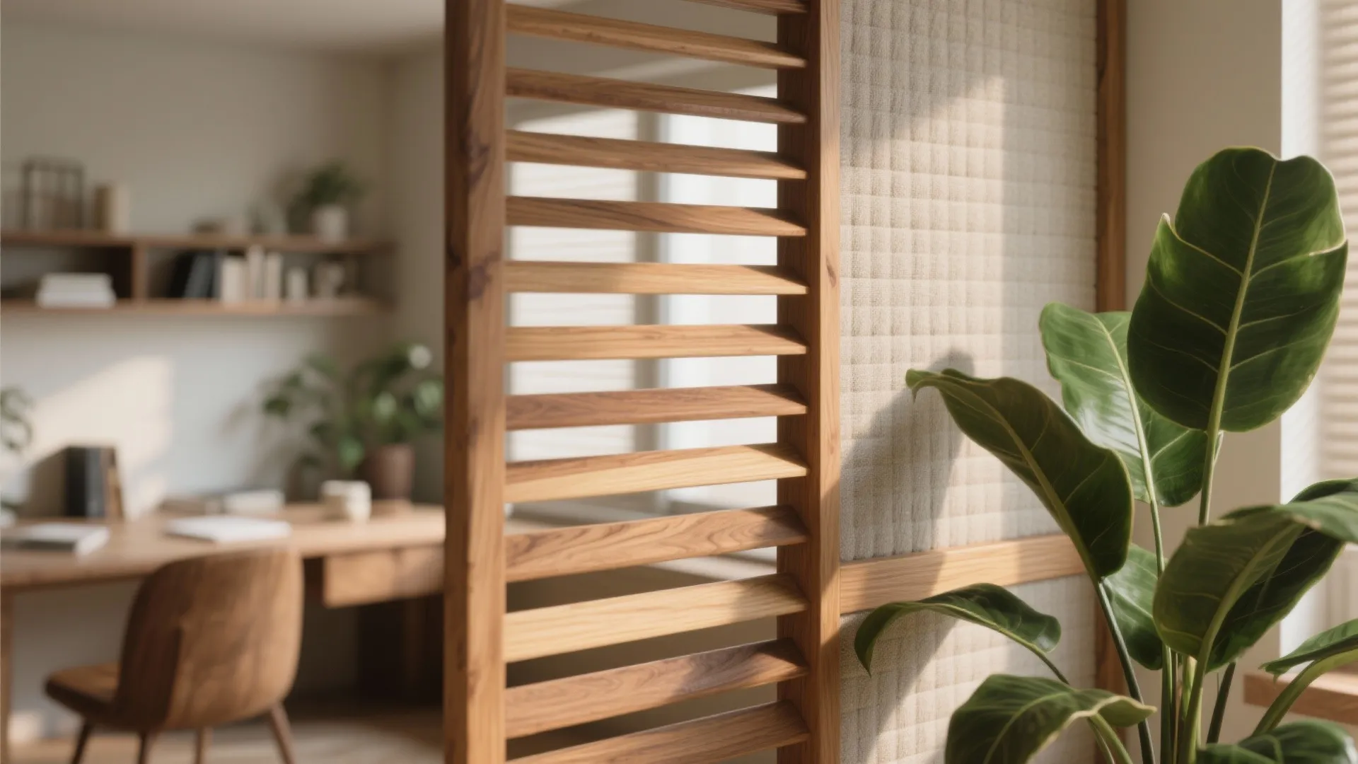 Warm wood accents and biophilic calm