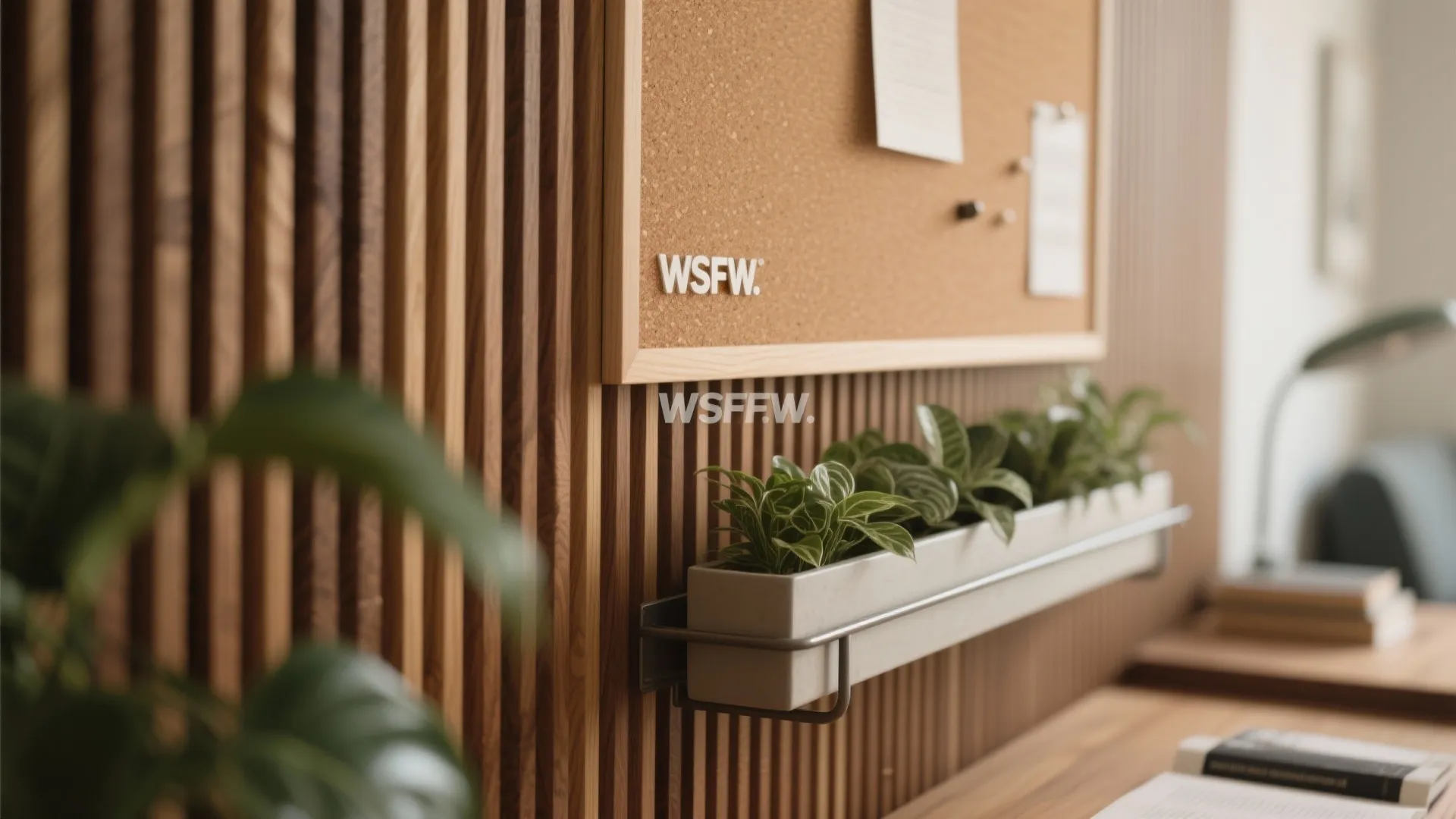 Warm wood accents and simple biophilic touches