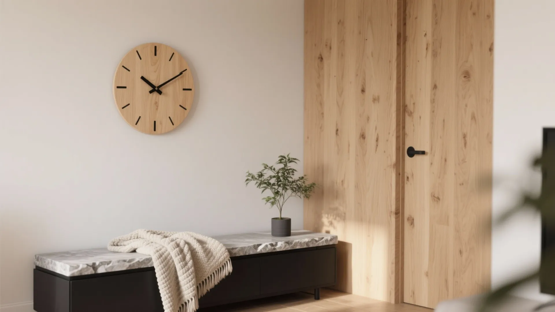 Wood-and-Black Mixed-Material Clocks