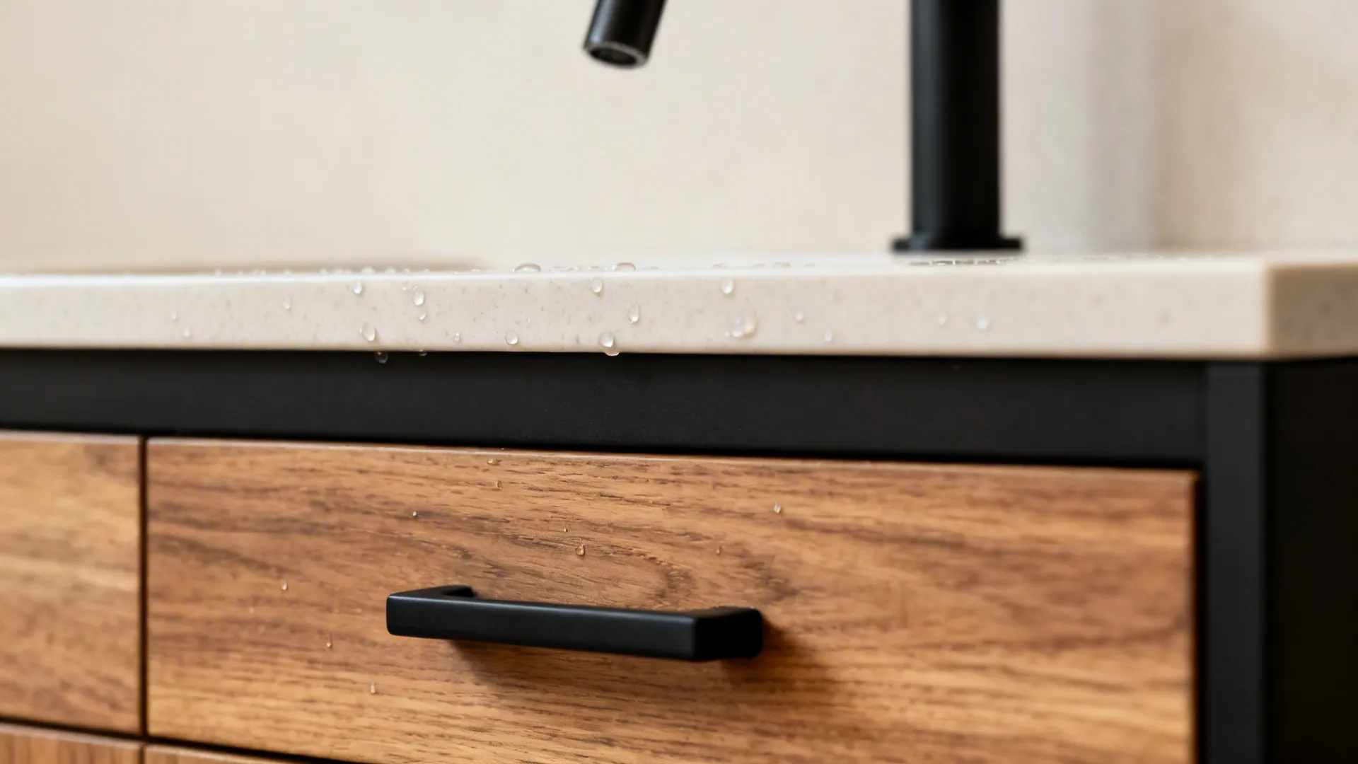 Warm Wood + Matte Black Accents