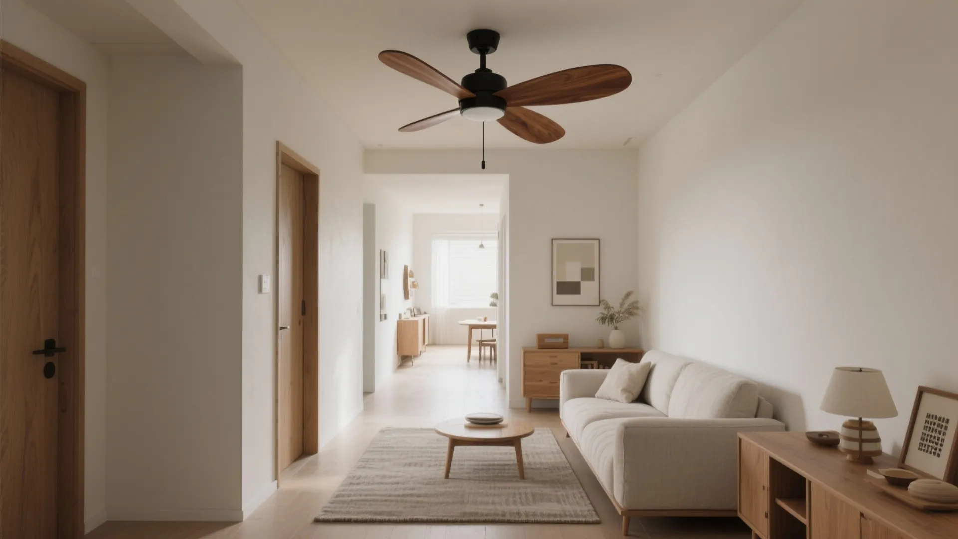 2) Wood blades with warm finishes