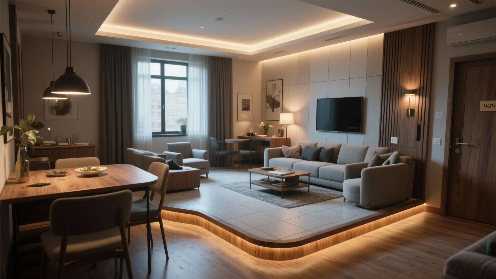 5. Mixed Materials — Wood Borders with Infill Tile