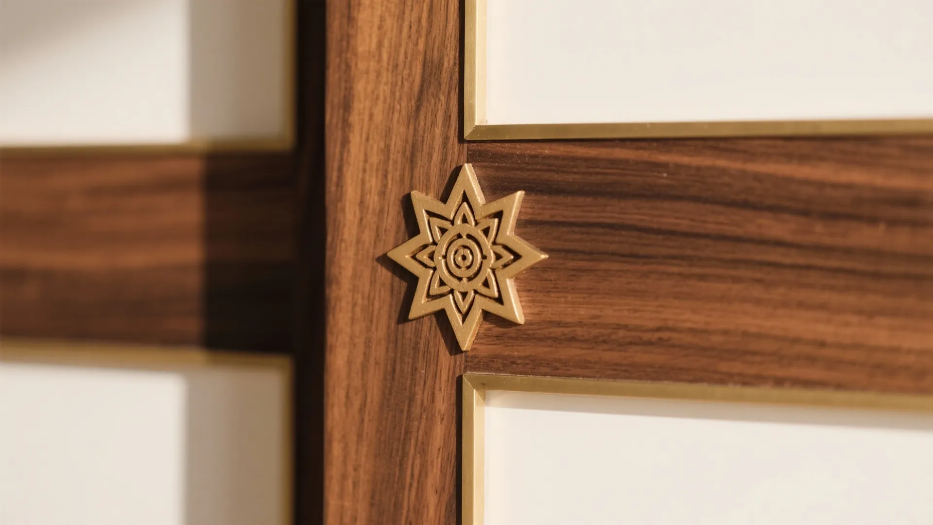 5) Wood and Brass Inlay Panels: Warm, Tactile, and Timeless