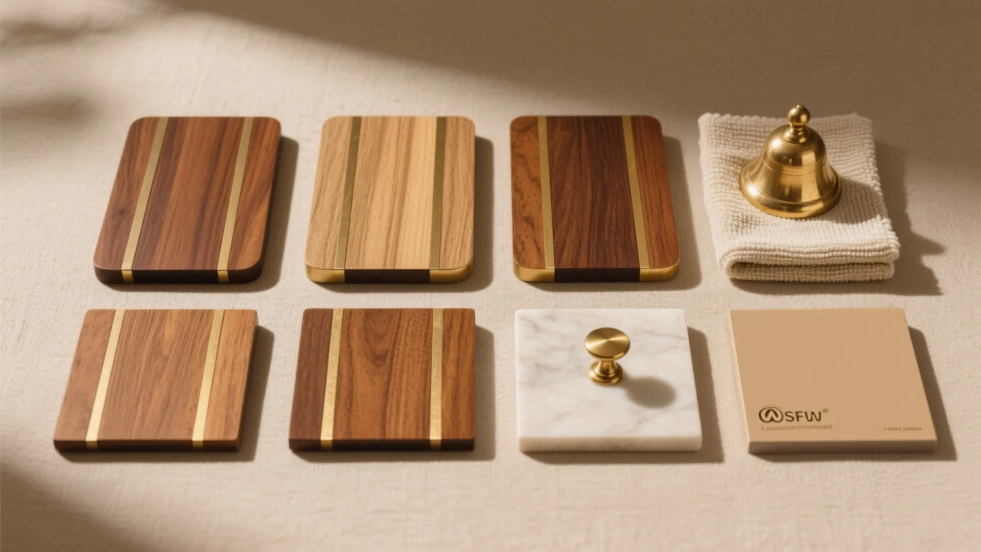 Warm Wood and Brass Accents