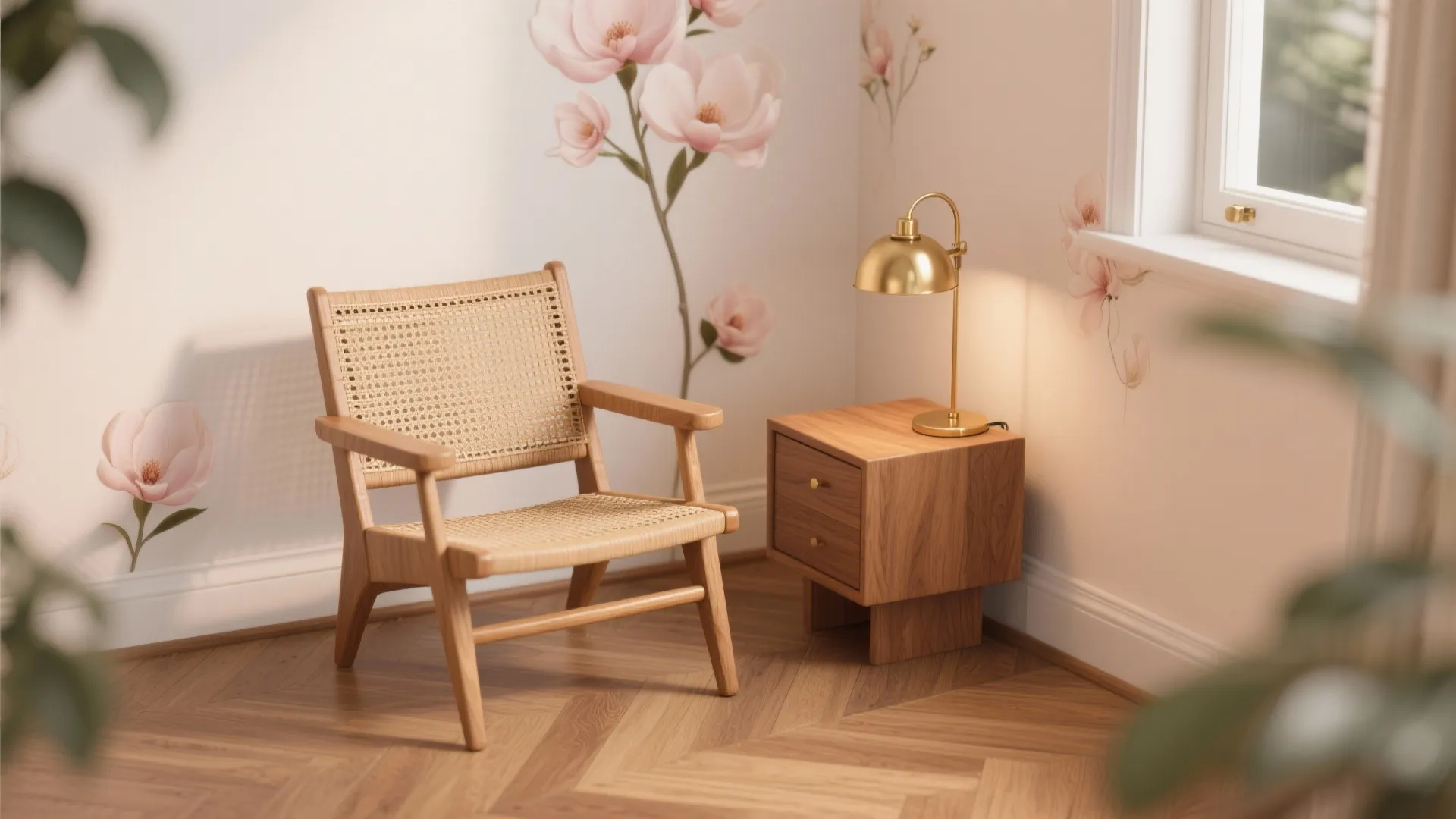 2. Pair with natural wood and brass accents