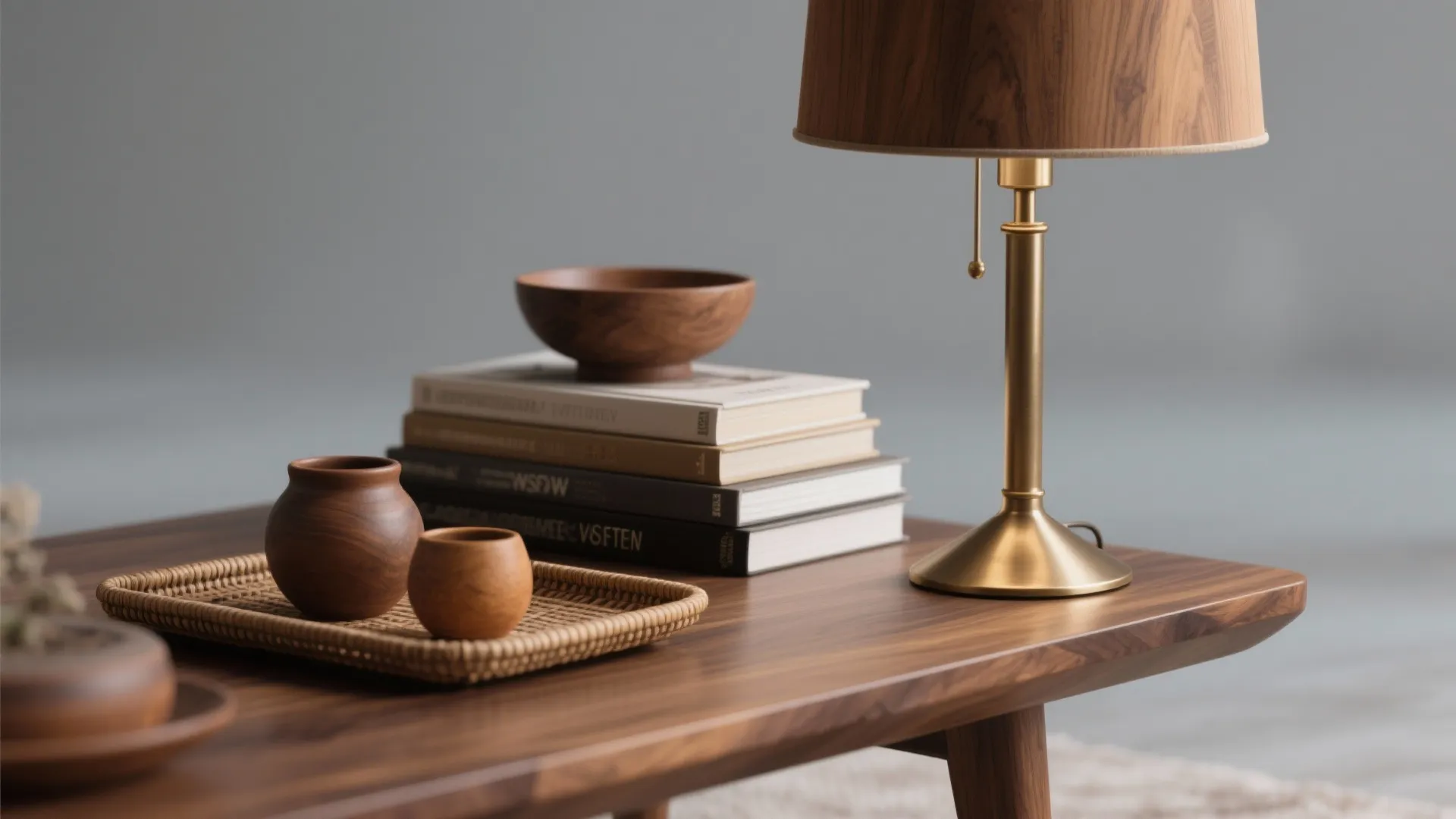 2. Add warmth with wood and brass accents