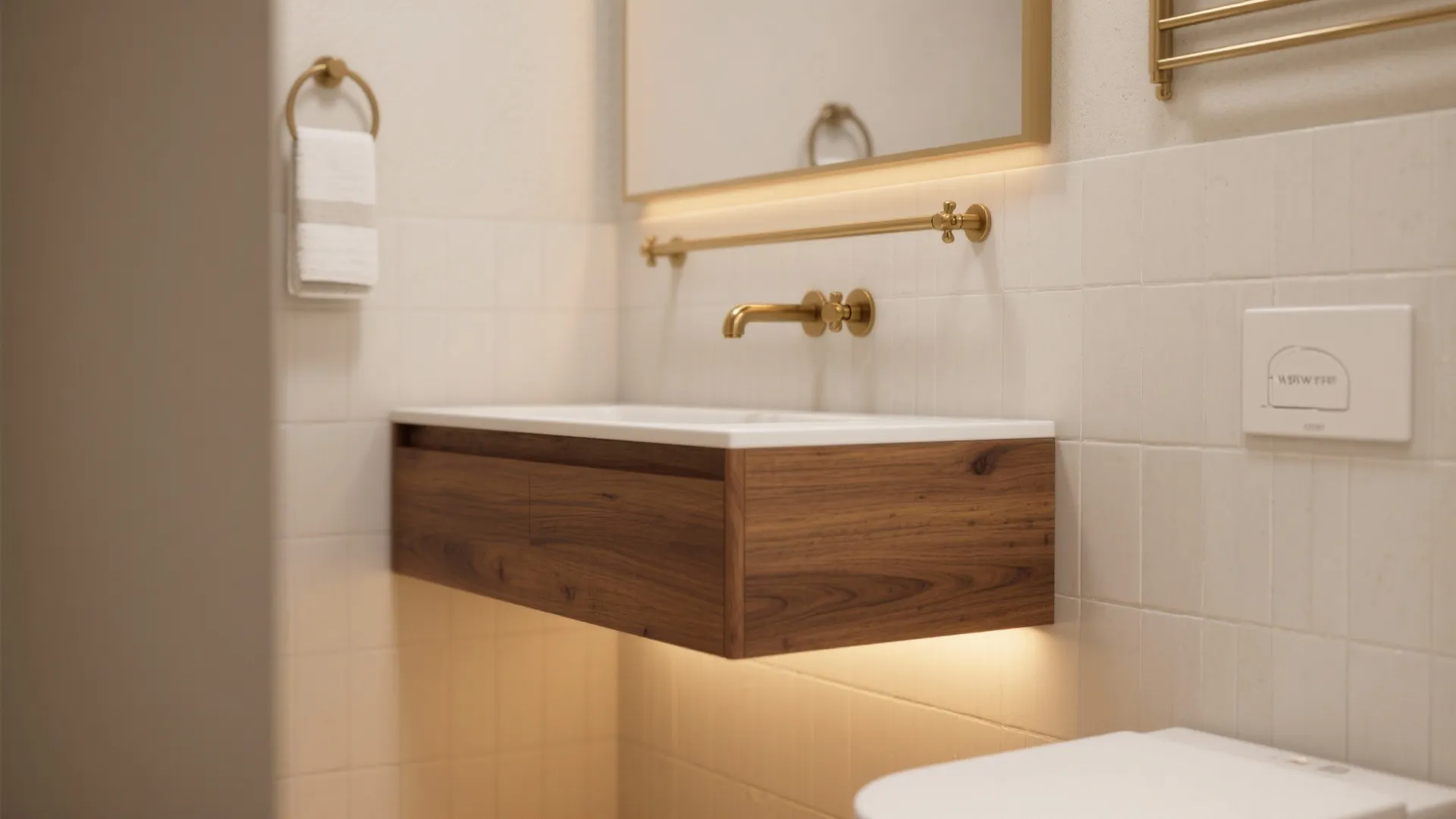 Warm Wood and Brass Accents