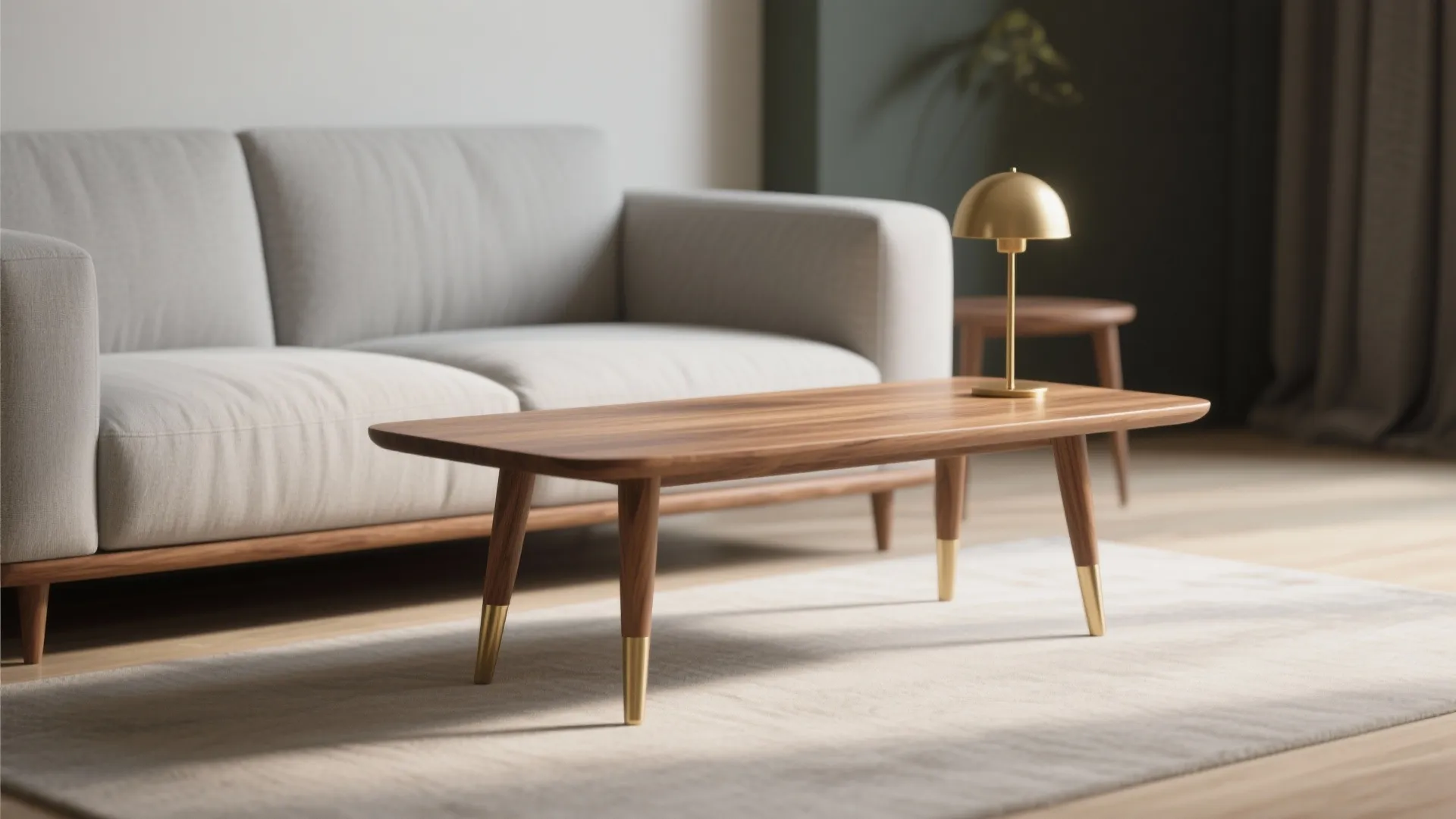 2. Add Natural Wood and Brass Accents