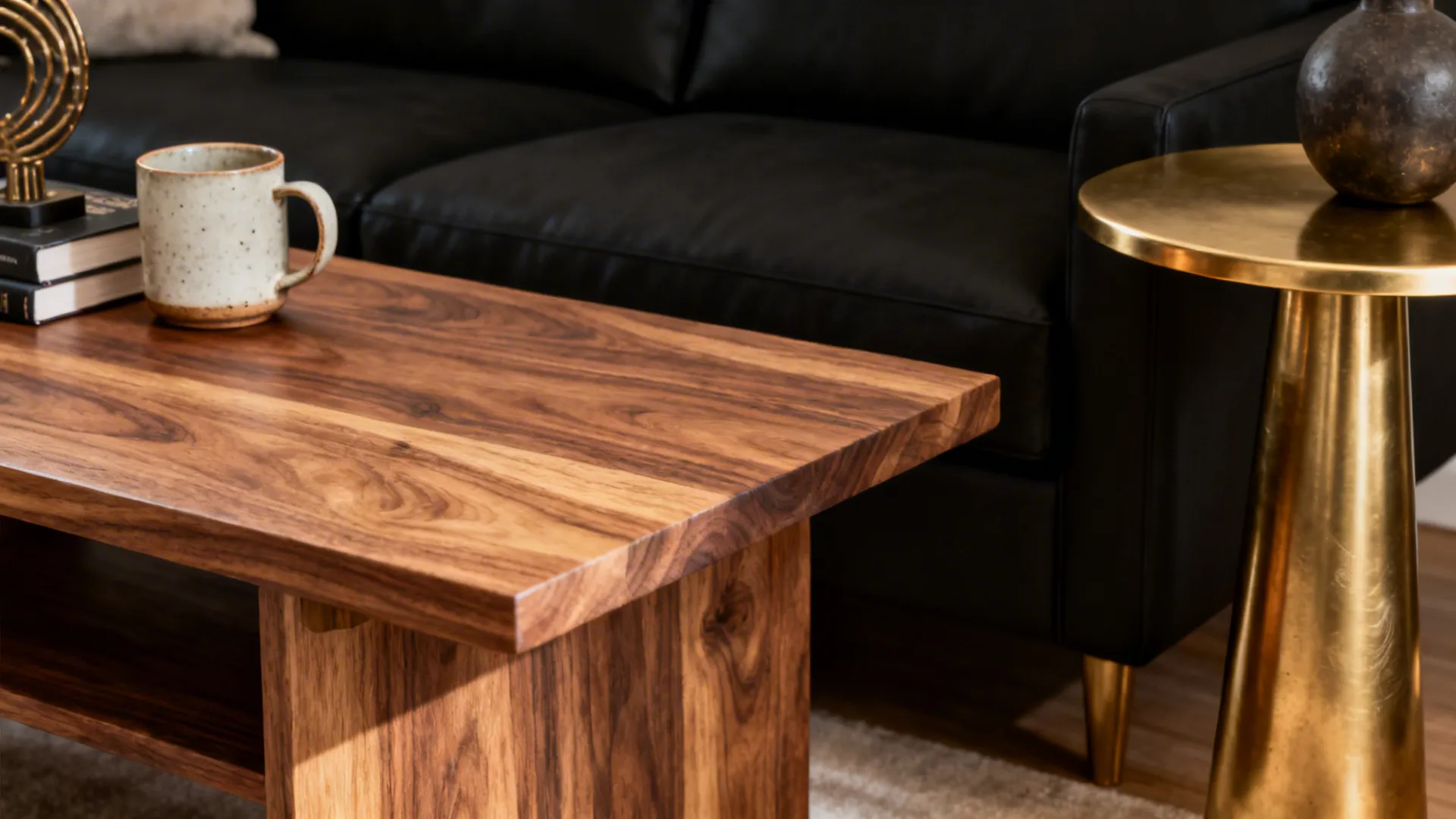 4. Add metallic or wooden accents