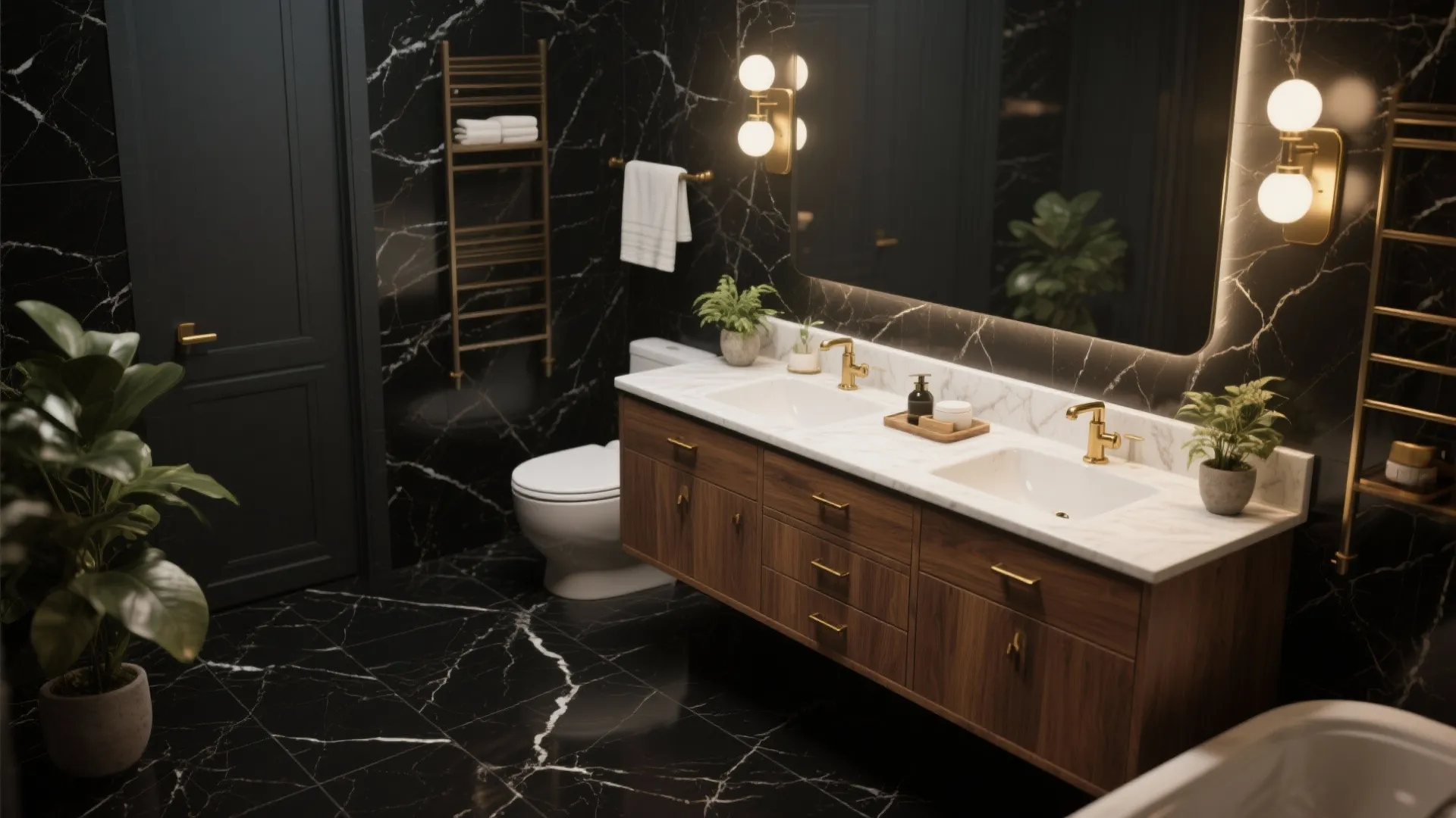 5. Mix with warm woods and brass