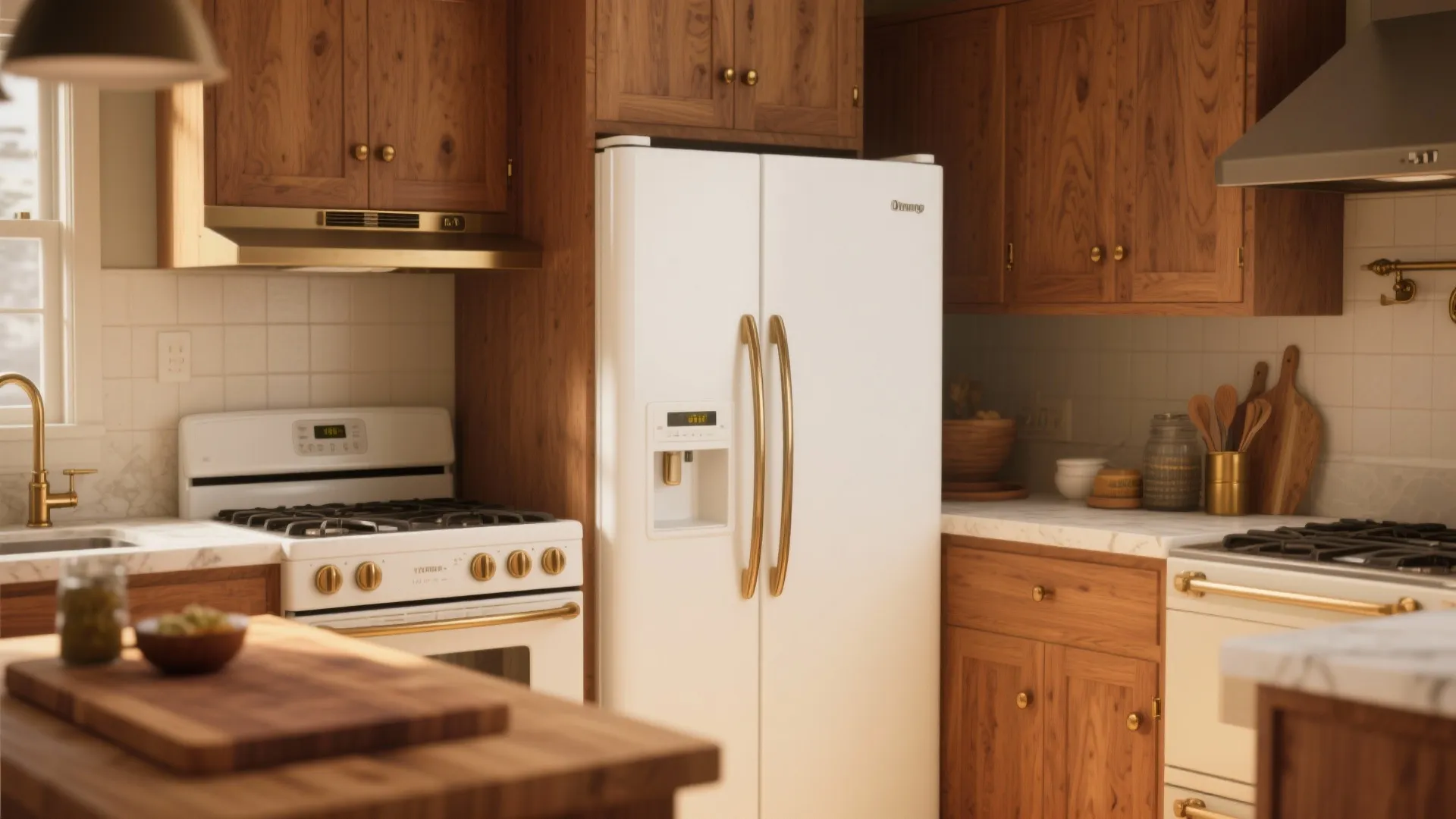 2. Contrast with Warm Wood and Brass