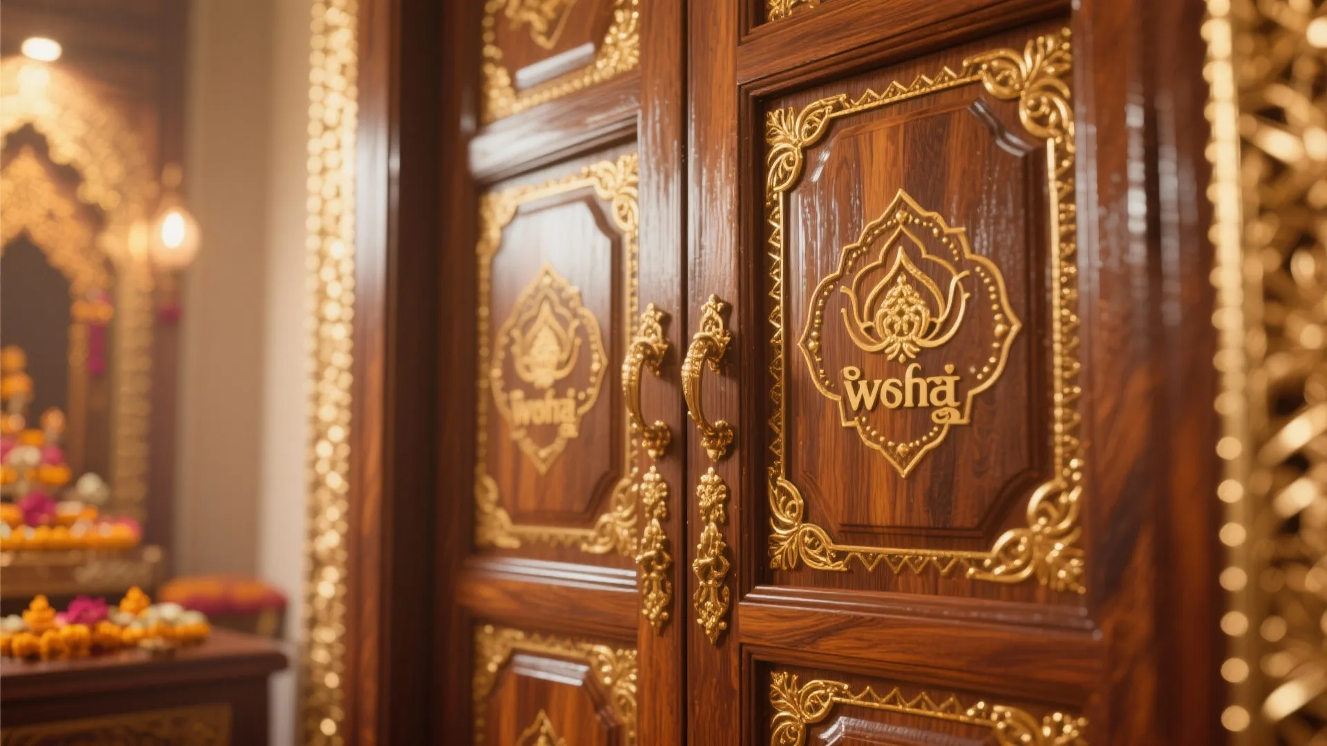 Wood and Brass Combination Doors