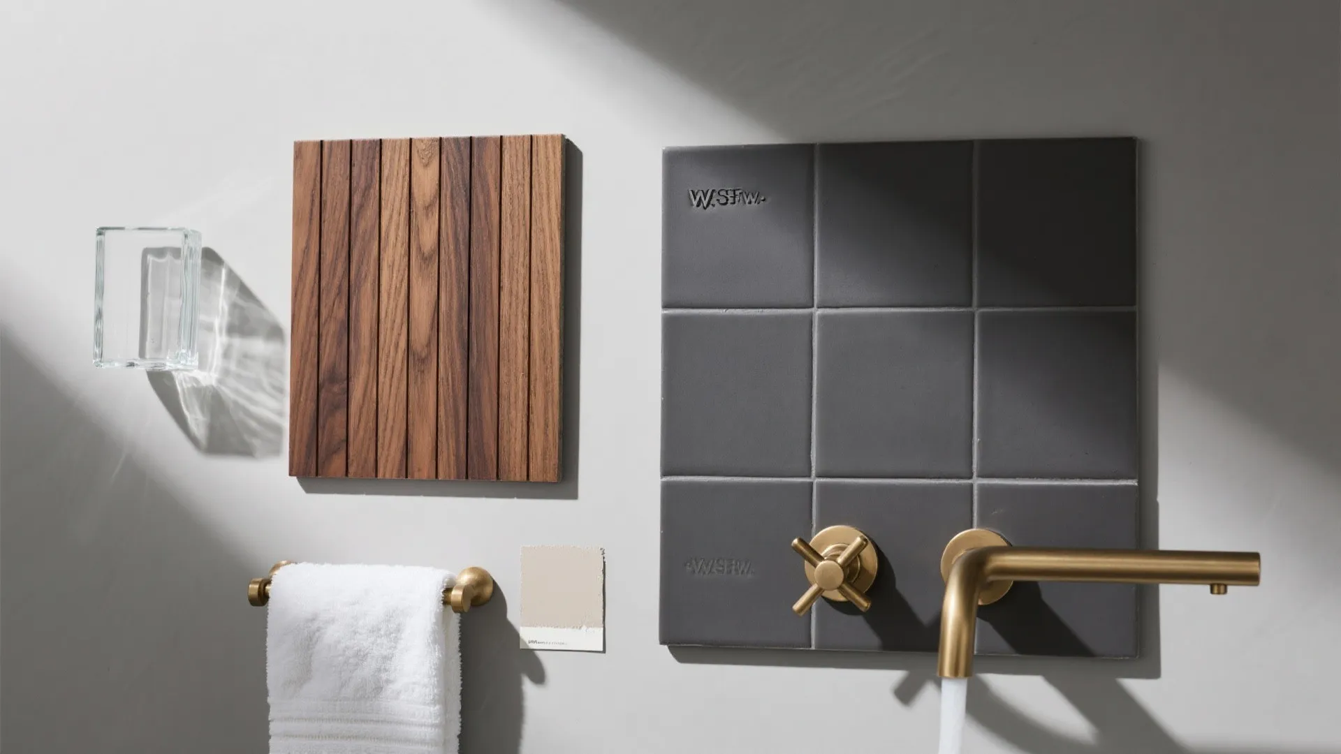 Natural wood and brass to warm the palette