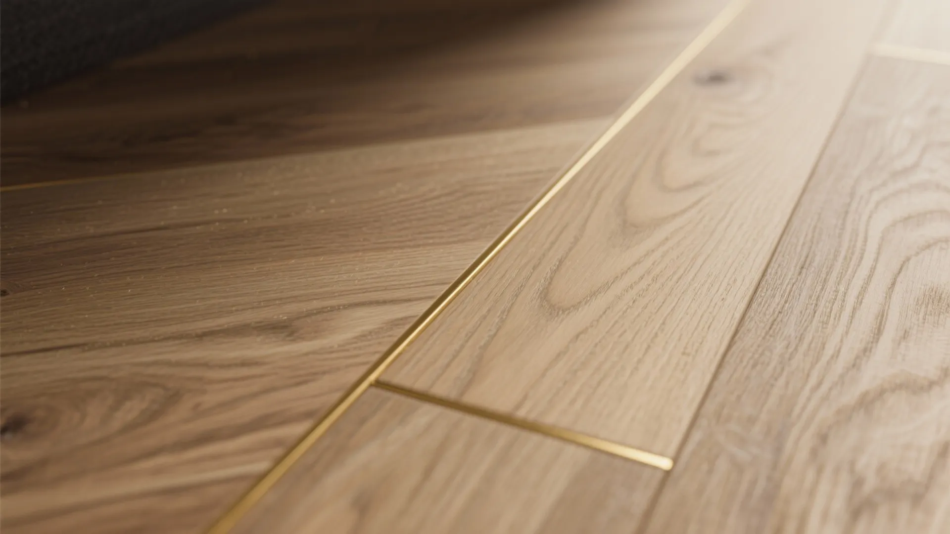 Warm Wood Floors With Subtle Brass Inlay