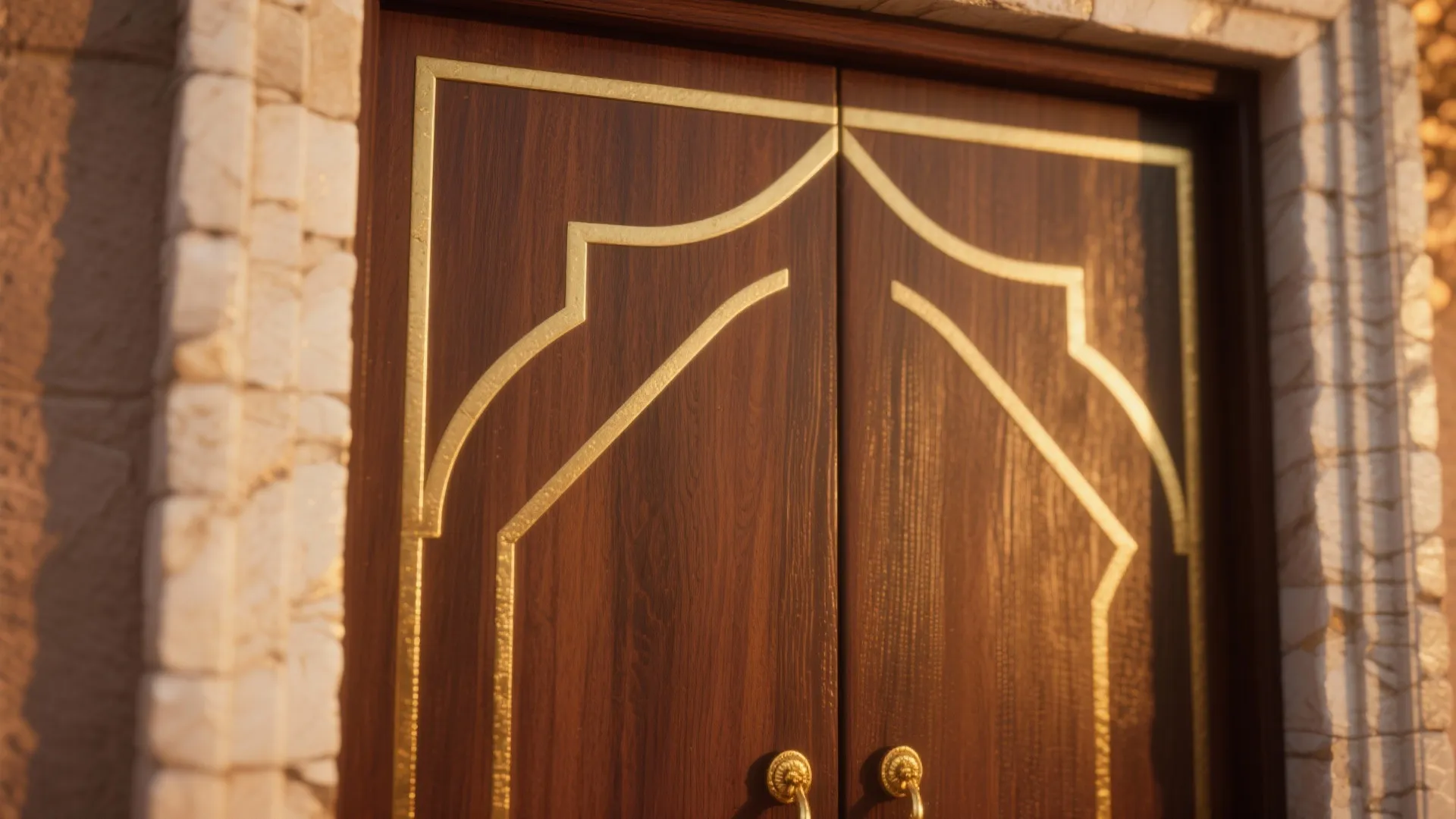 5) Mixed Materials: Wood + Brass (or Stone Inlay) for Temple Grandeur