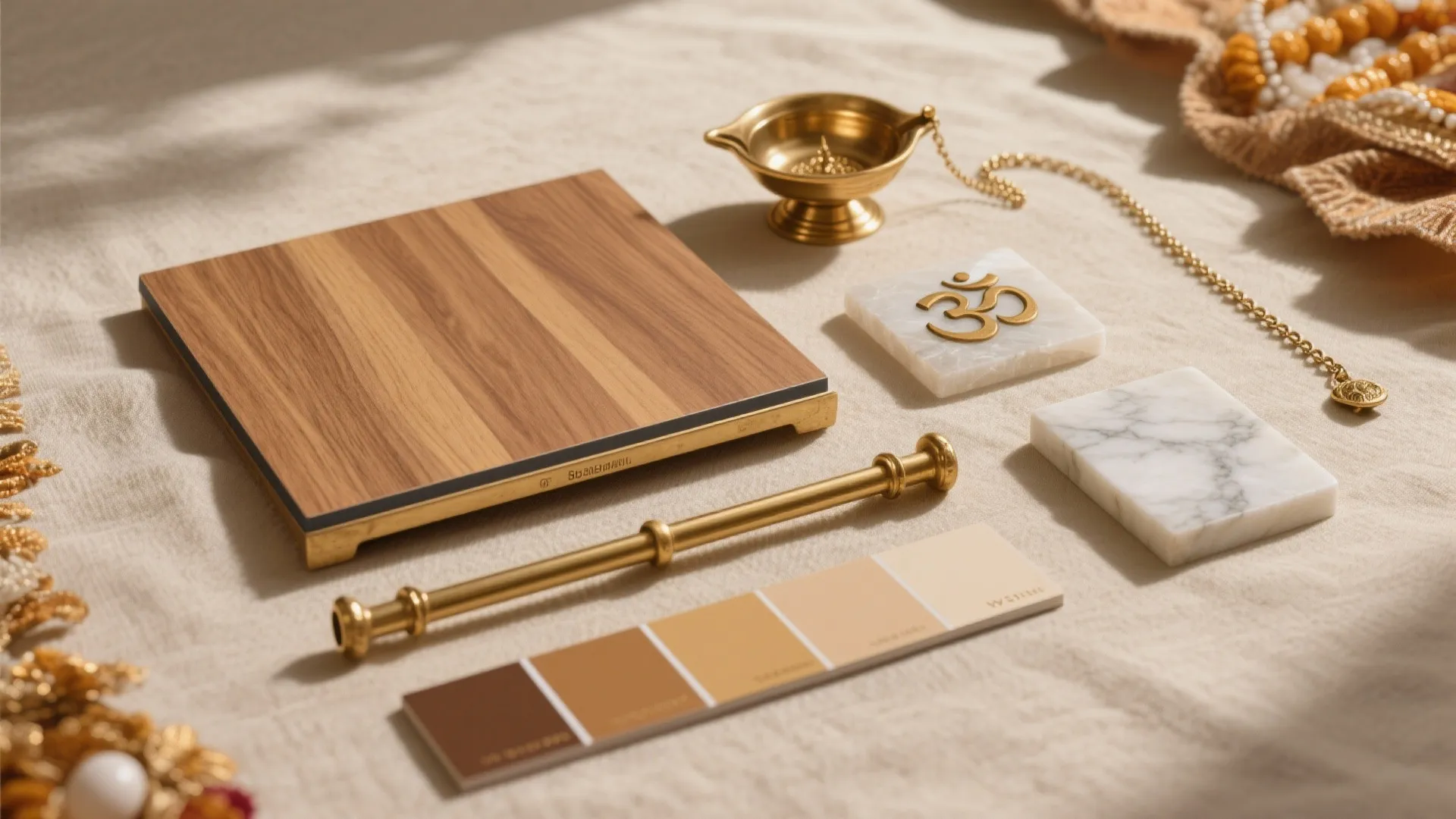 Warm Wood and Brass Accents on a Budget