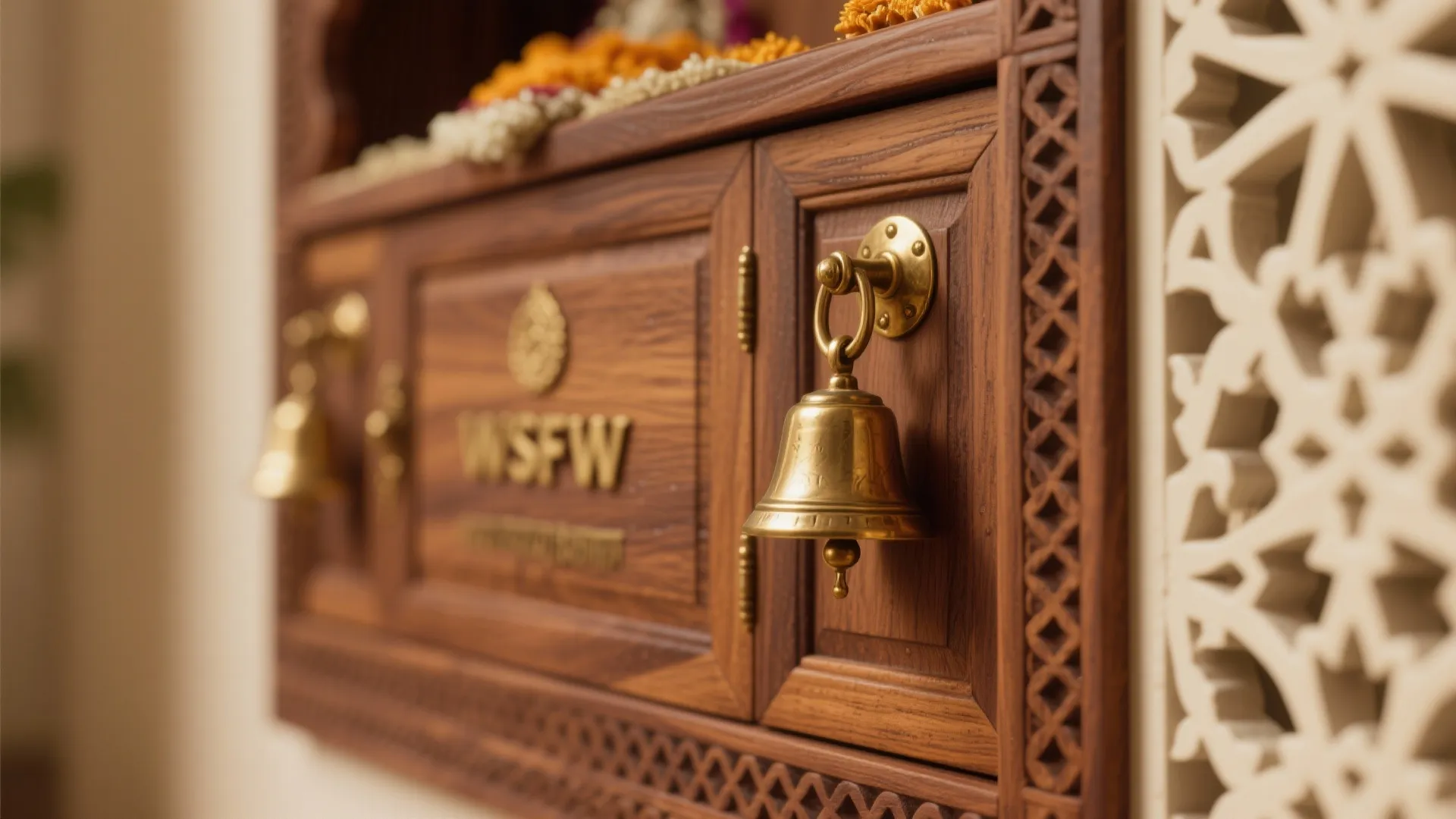 Warm Wood and Brass Accents