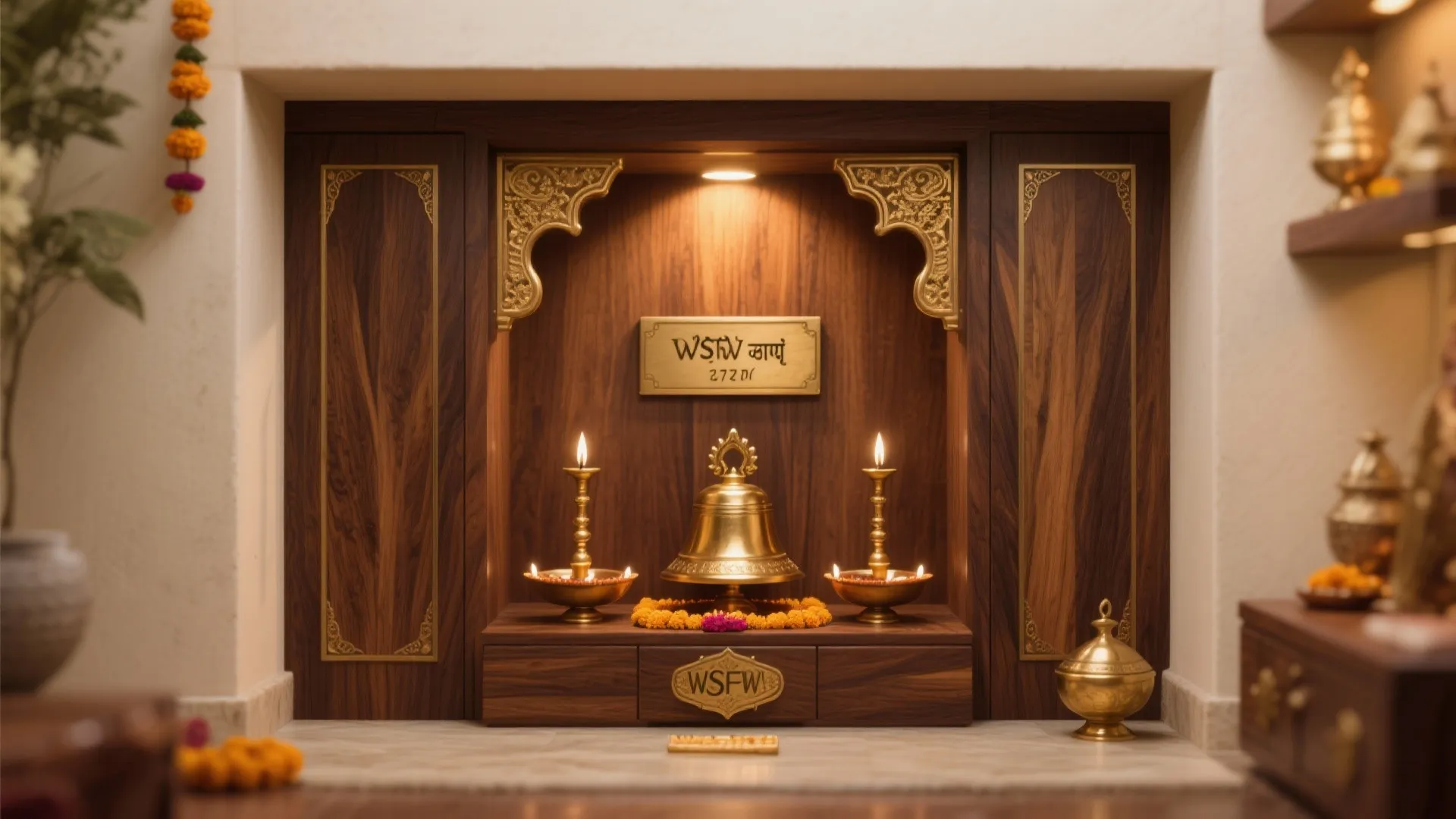 Wood and Brass Accents for Warmth and Tradition