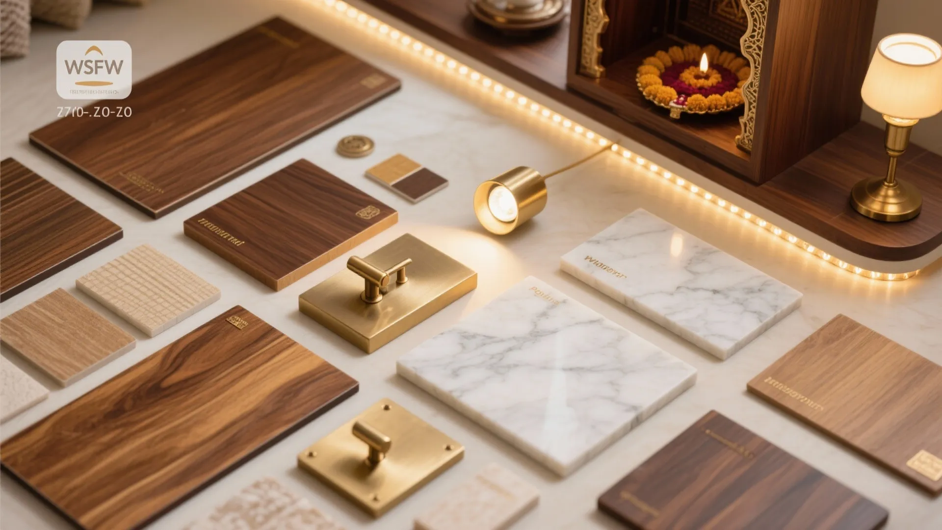 Warm Wood, Brass, and Marble—With Layered Lighting