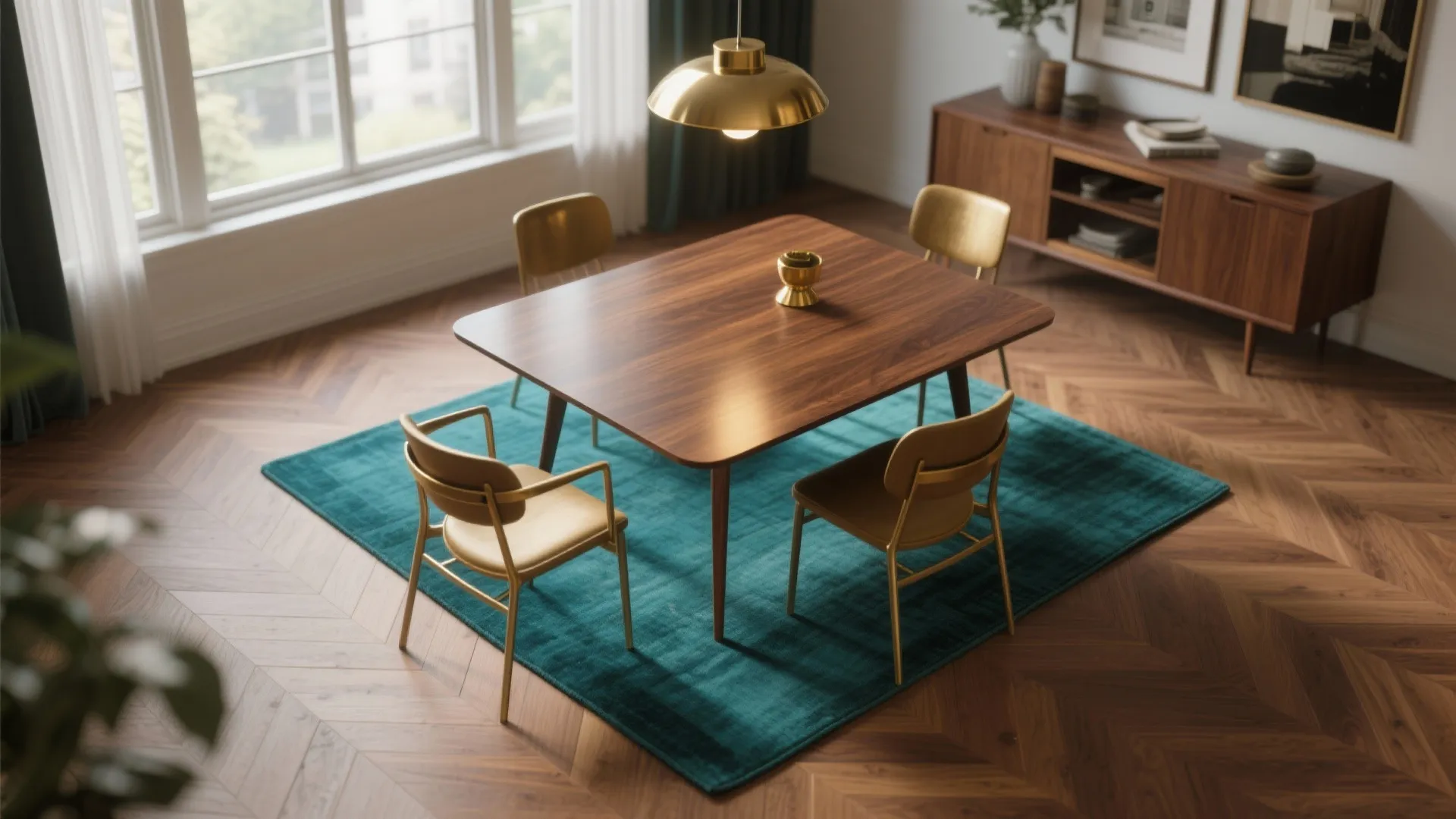 3. Pair with warm wood and brass accents for balance