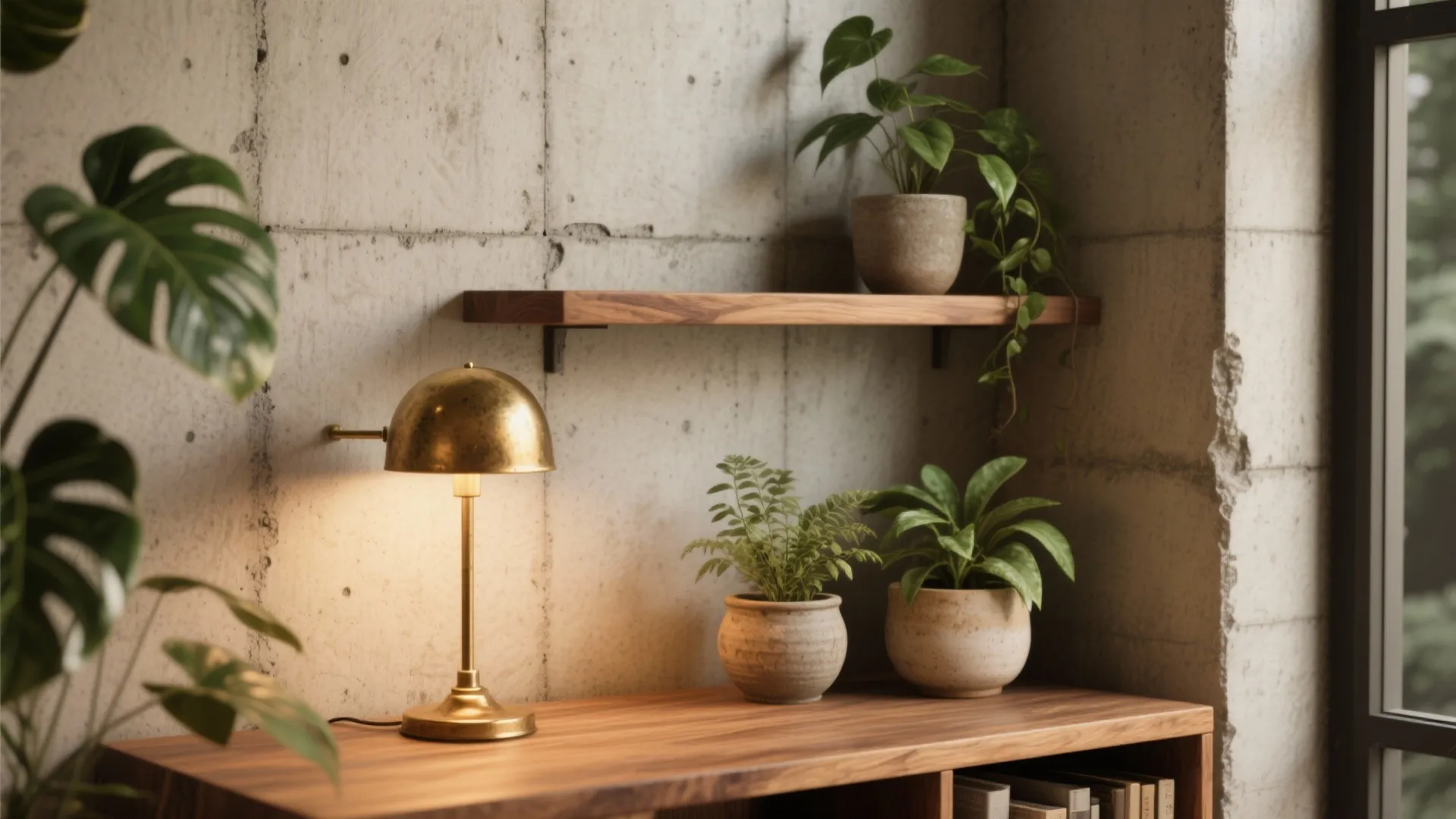 4. Accent with wood, brass, or plants