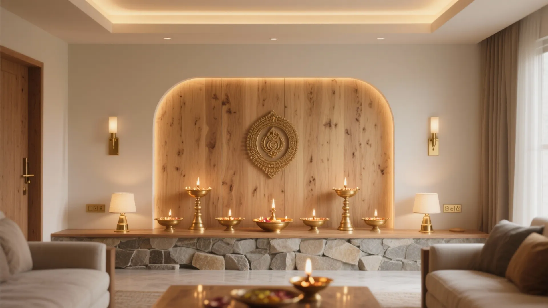 Wood and Brass Calm with Soft Lighting