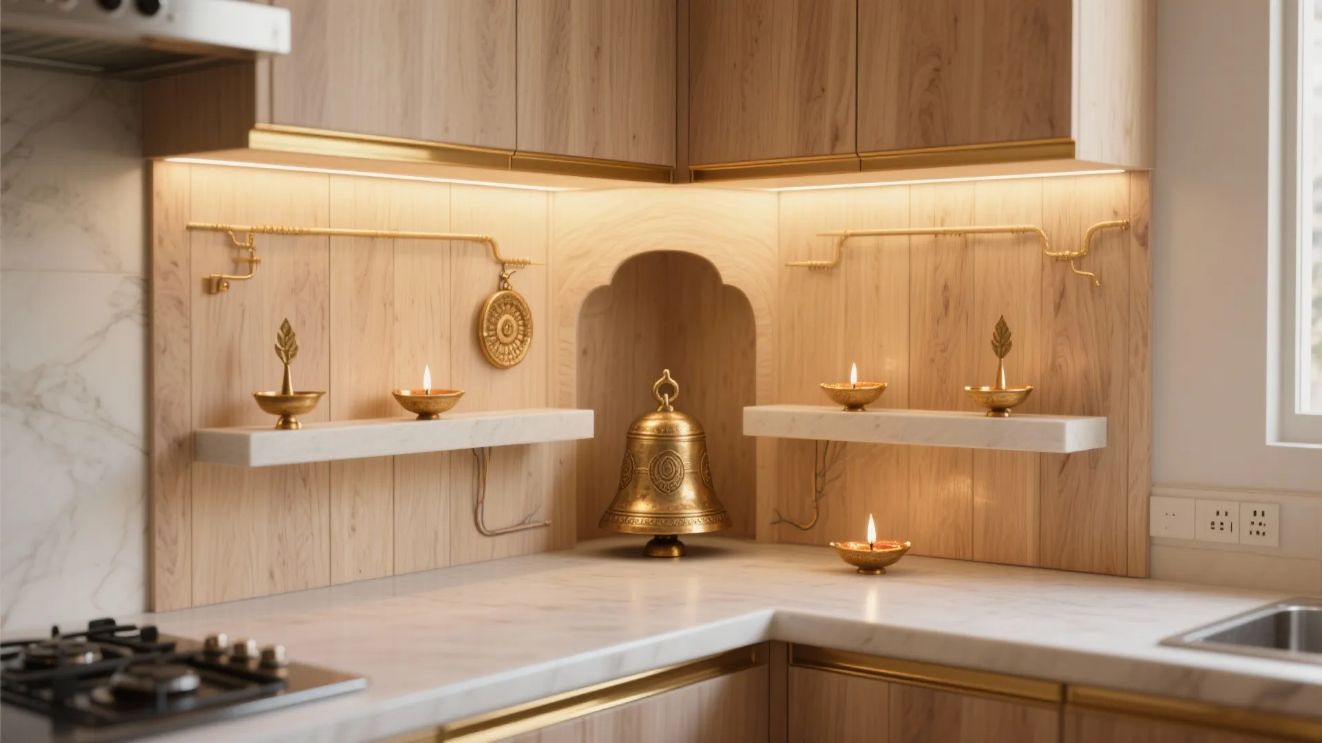 Natural Wood and Brass Harmony