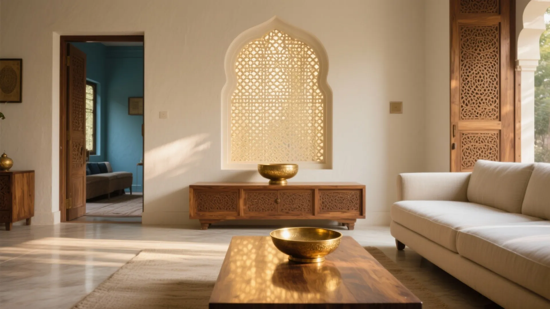 Carved Wood and Brass: Timeless Accents