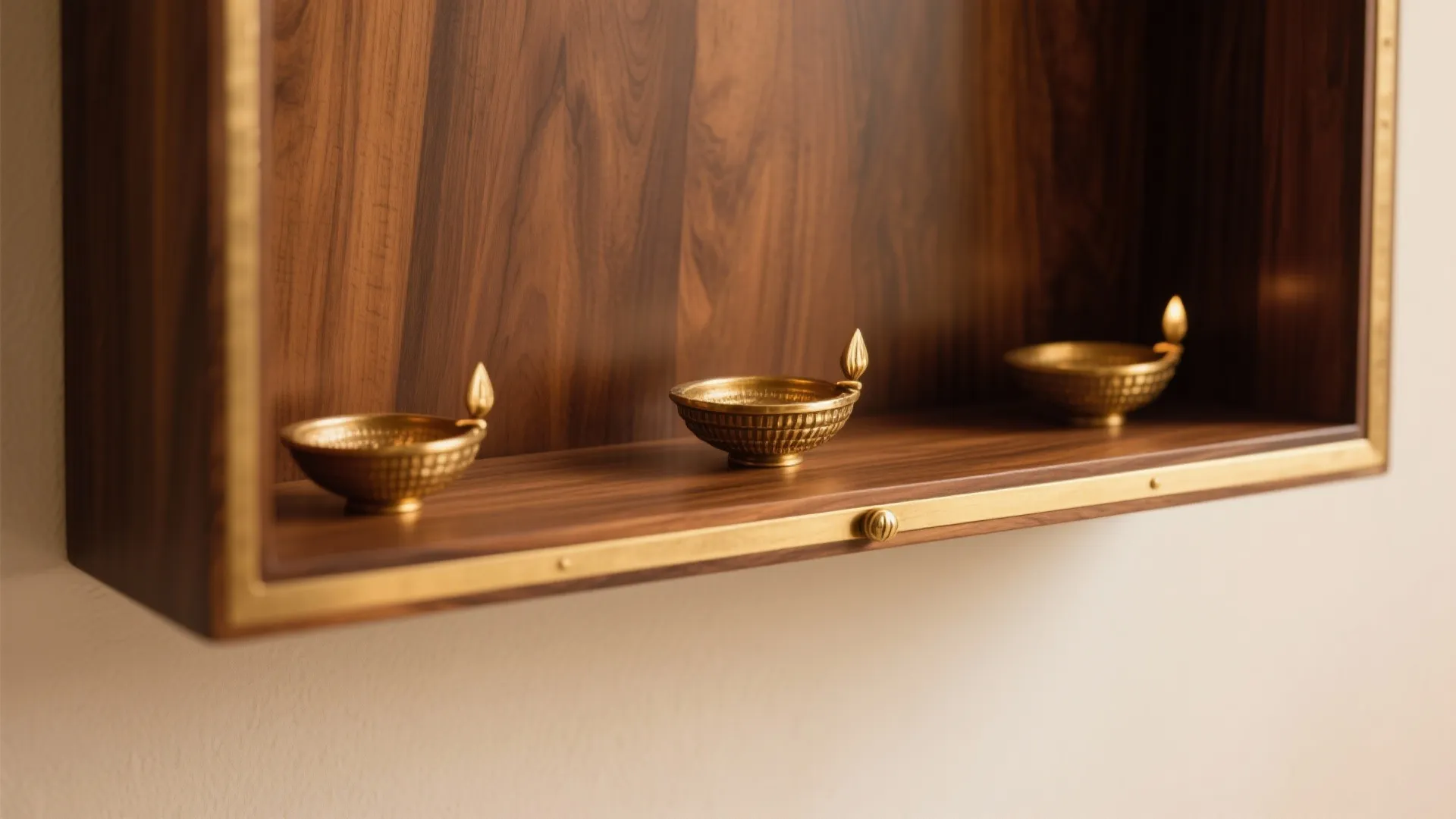 Warm wood and brass accents for timeless calm