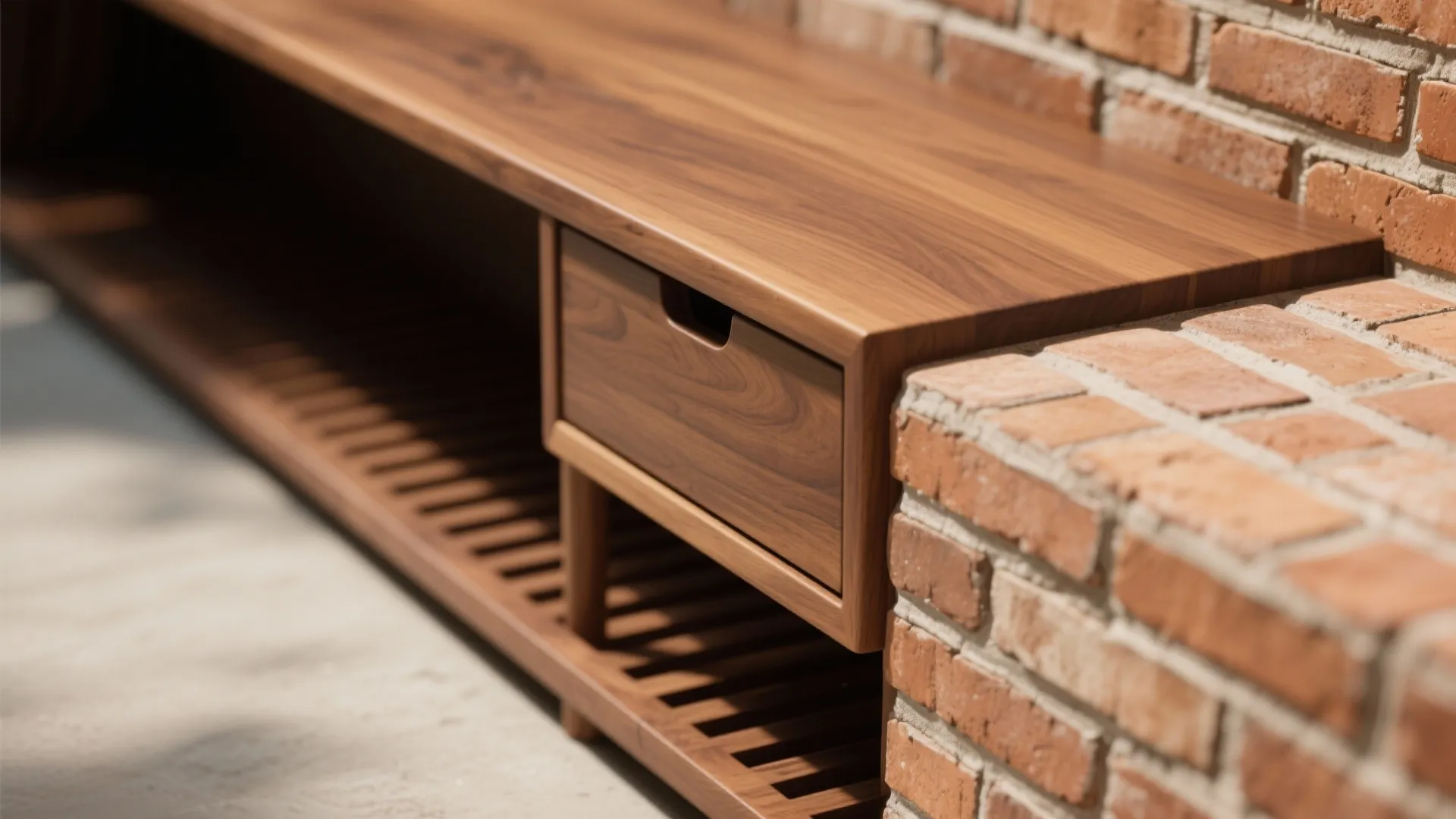 Brick + Wood Seating Niche