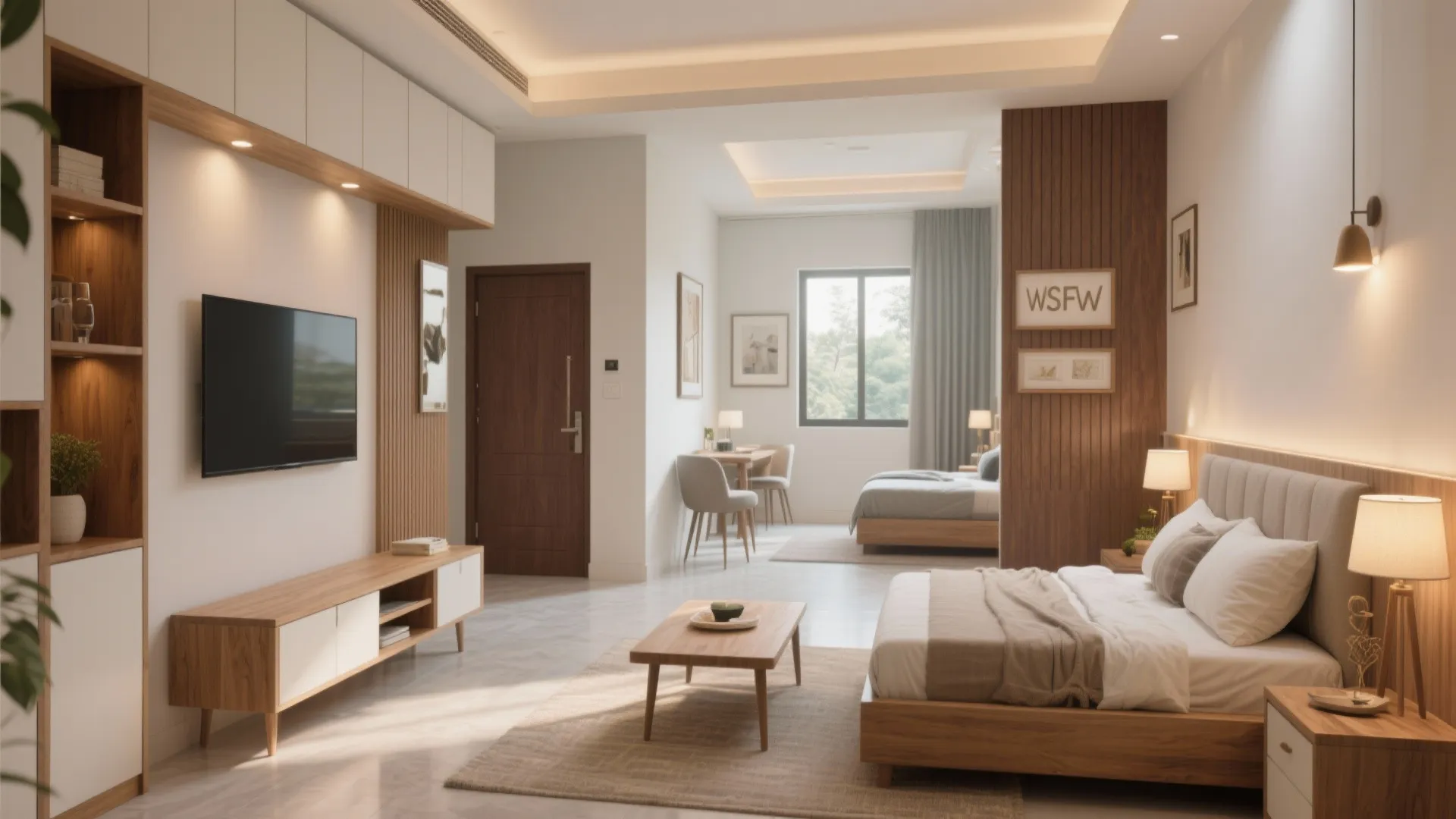 Built-ins, wood accents, and cohesive tones for a calmer home