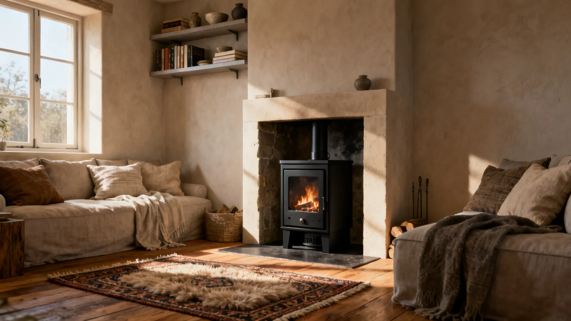 Cozy Living Room Ideas with a Wood Burner