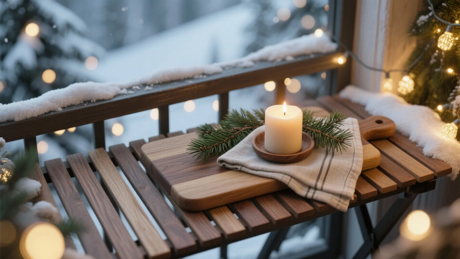 Natural Wood Accents + LED Candles = Chalet Vibes
