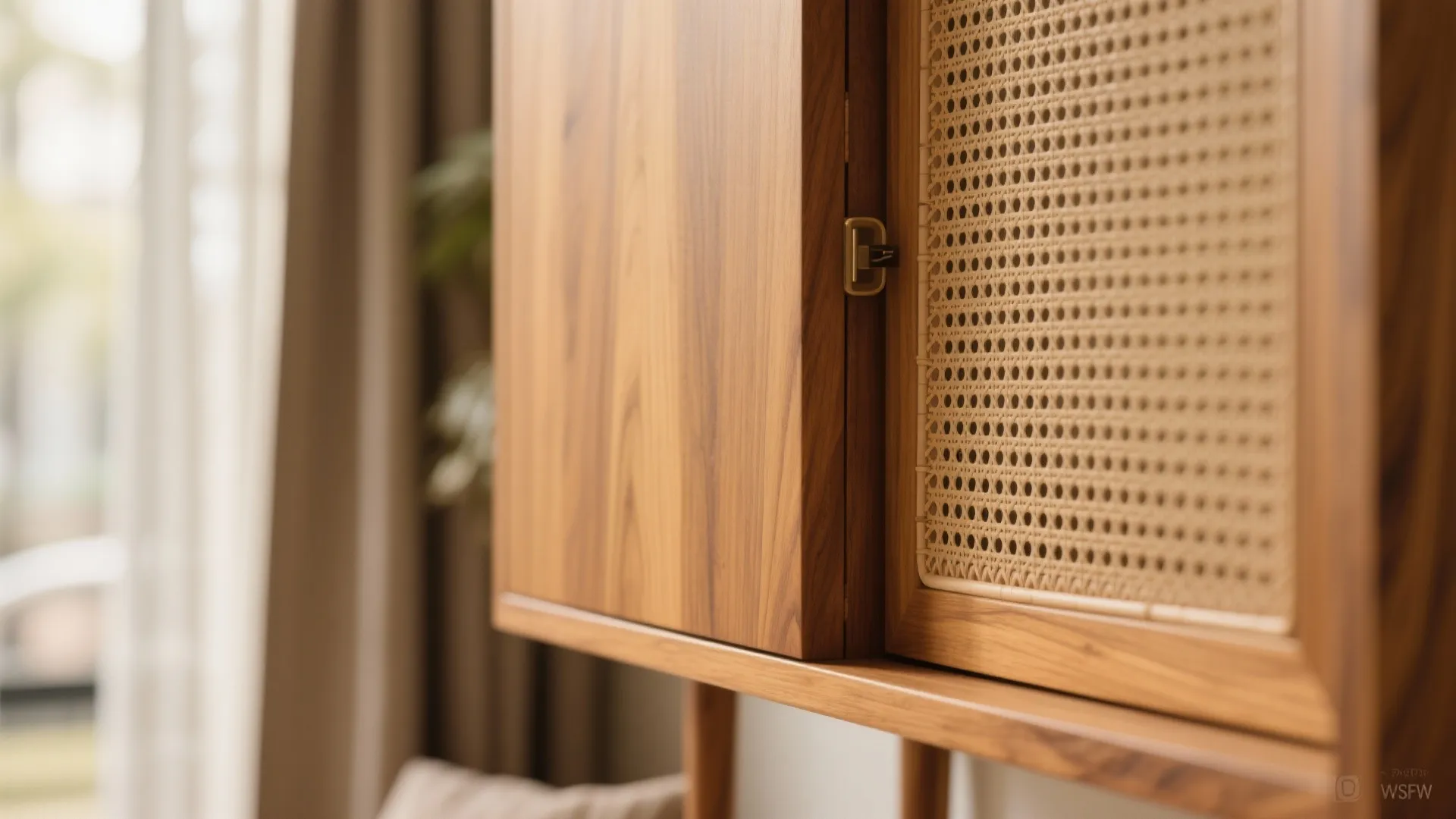 Wood and Cane Accents for Warmth and Texture