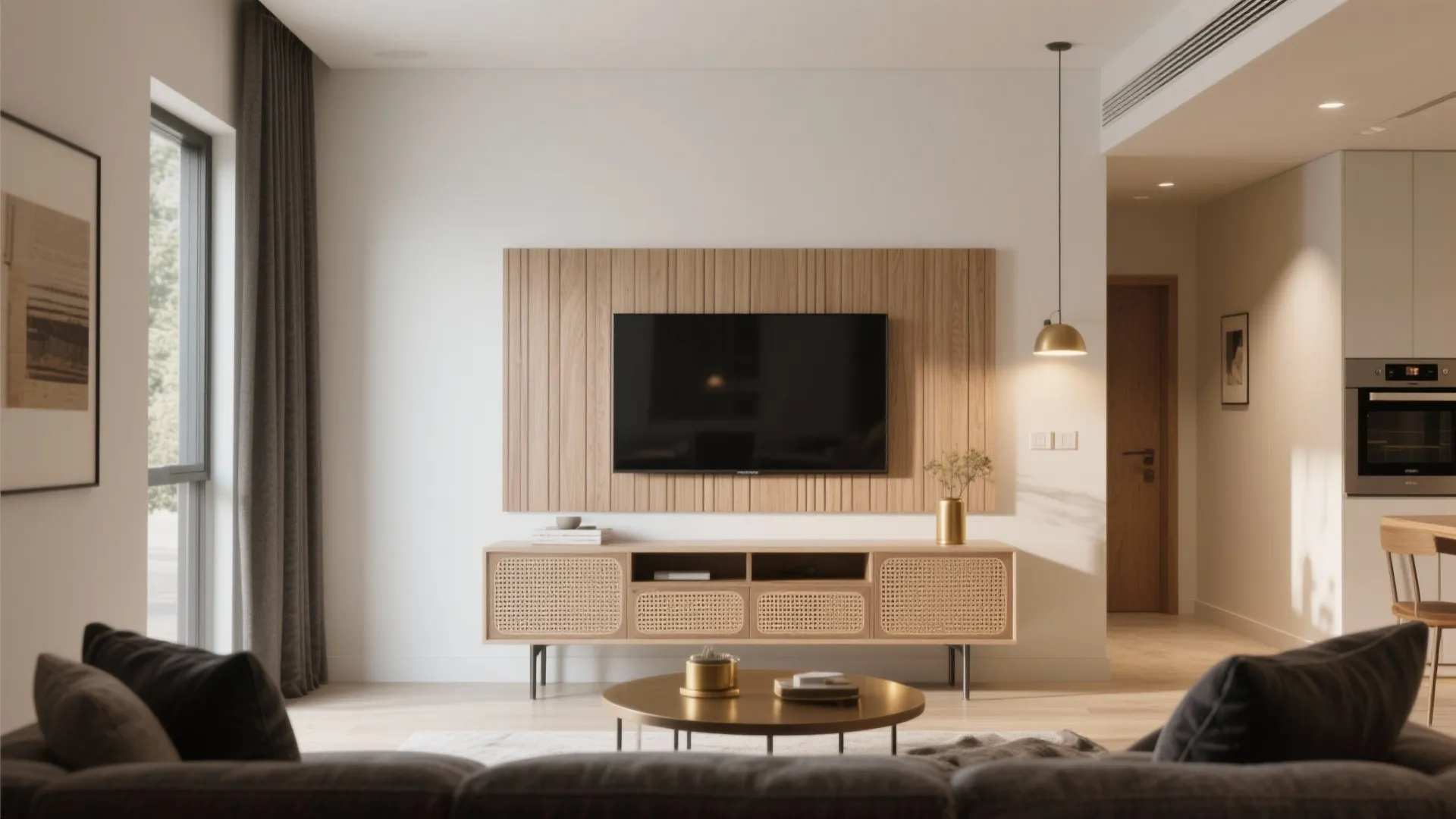 Warmth of natural wood and cane without high maintenance