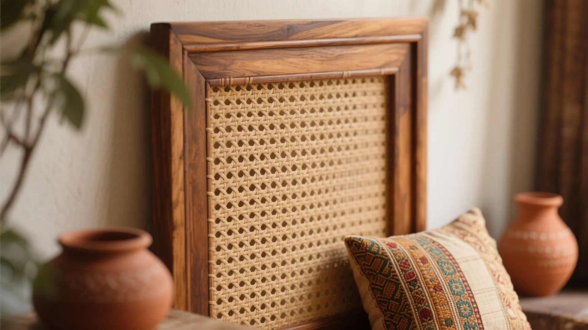 Warm Wood and Cane Textures for a Cozy Bengali Vibe