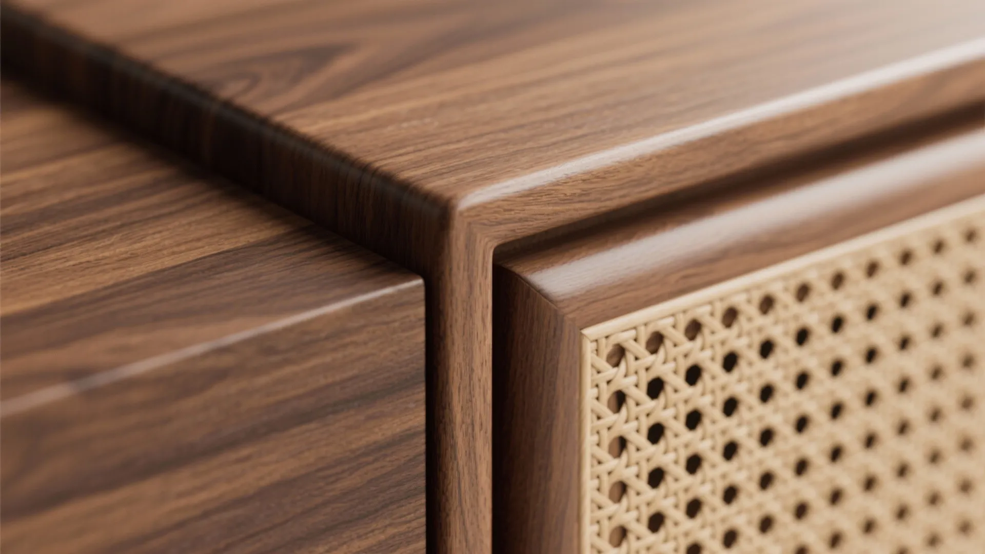 The warmth of wood elements in the living room