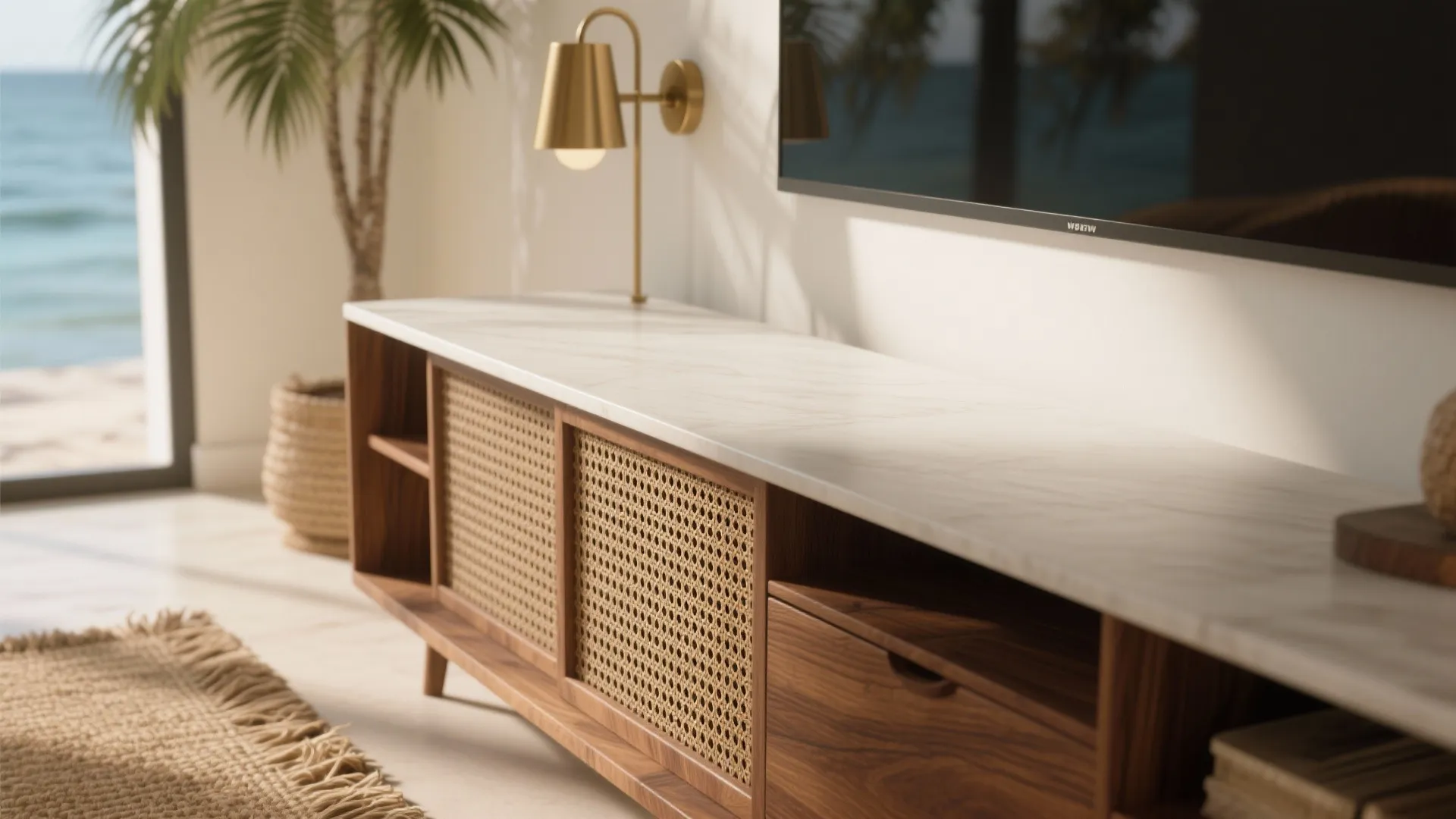 Warm Wood Accents with Tropical Textures