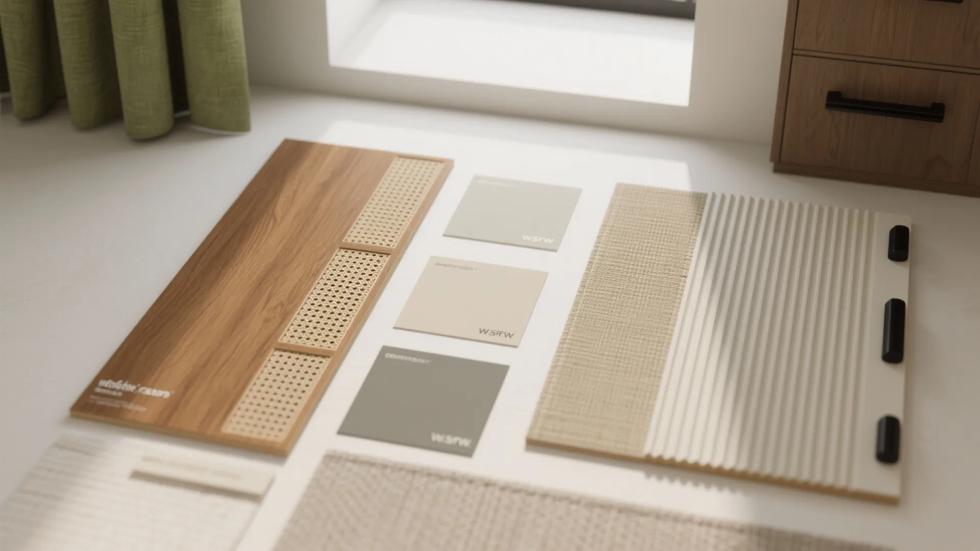 Texture and Tone: Wood, Cane, and Soft Neutrals