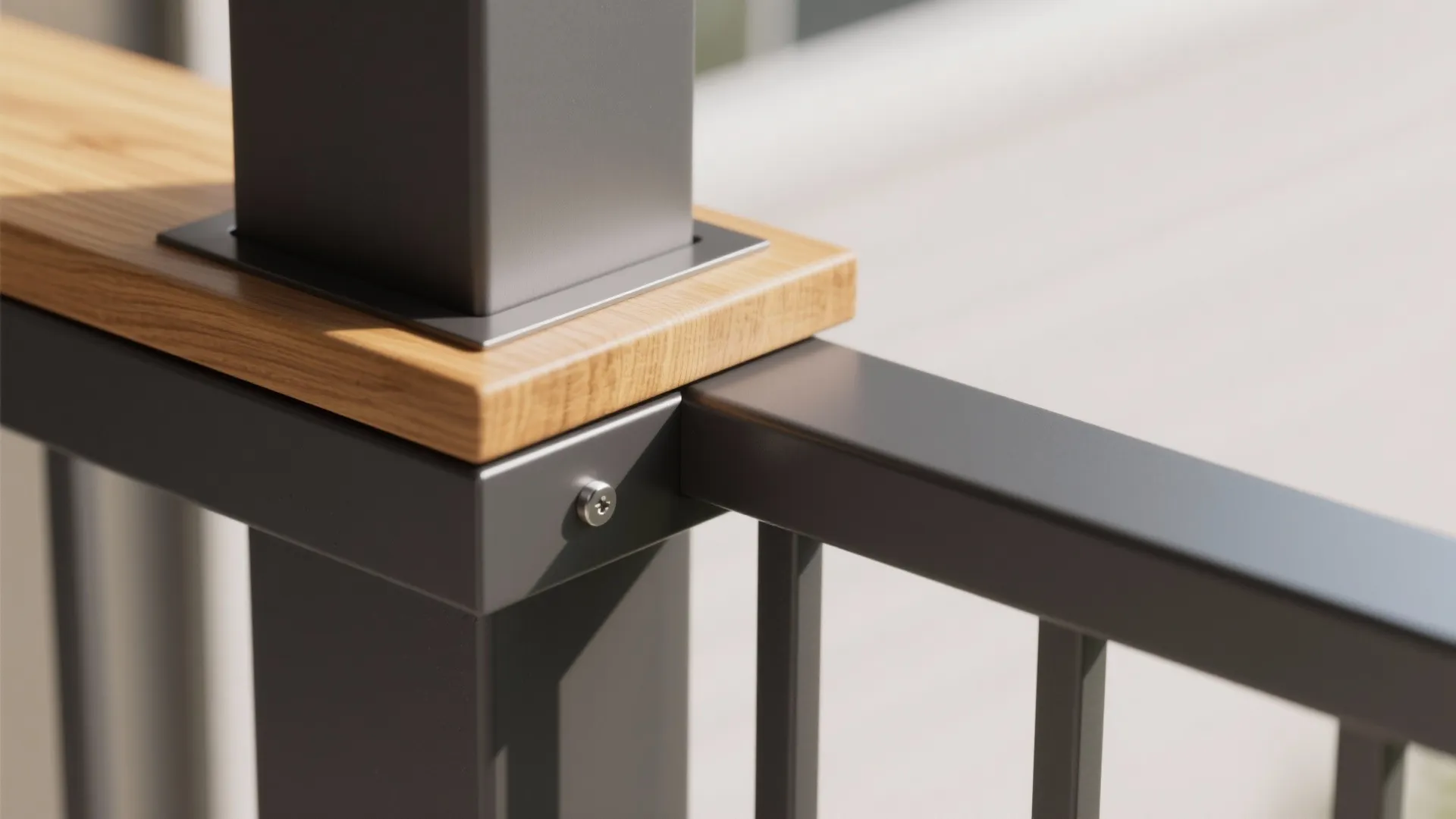 Warm-meets-cool: wood caps with aluminum posts