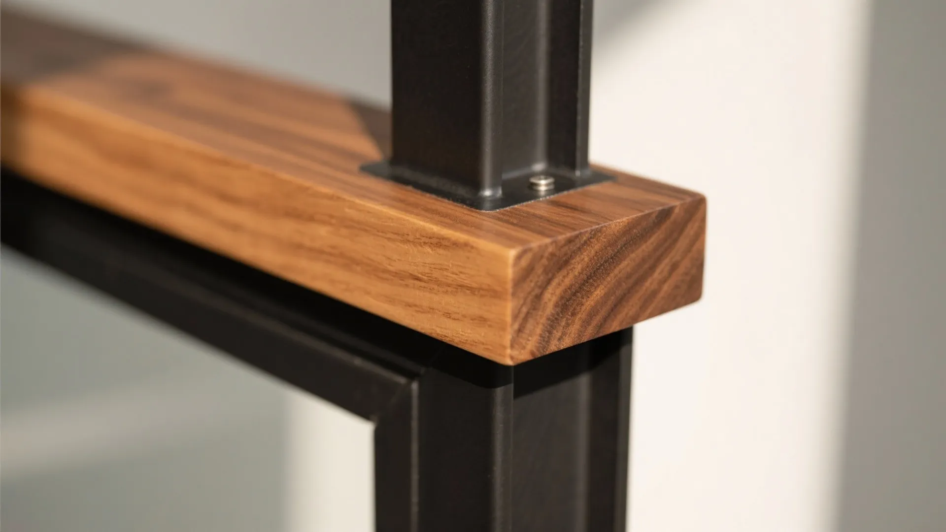 Metal Frame with Warm Wood Cap Rail